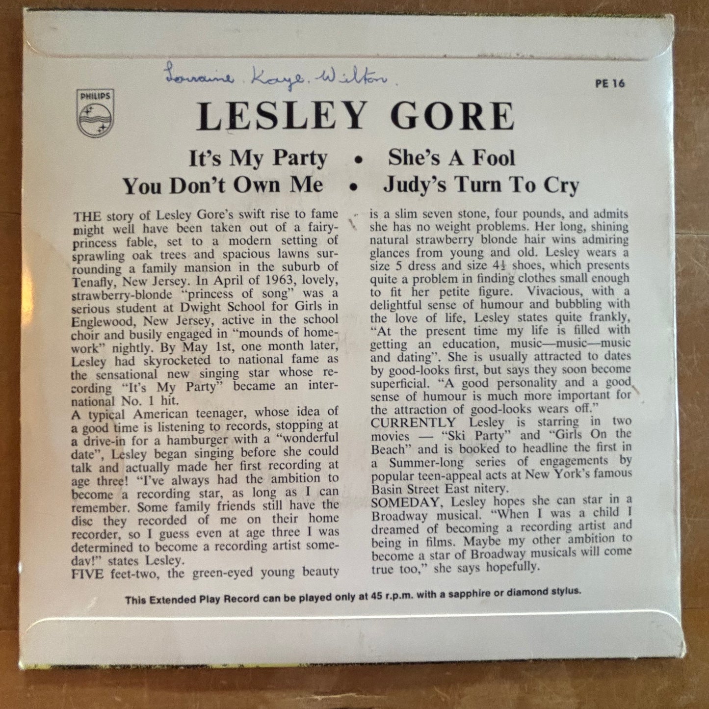 Lesley Gore - Lesley Gore (7" EP)