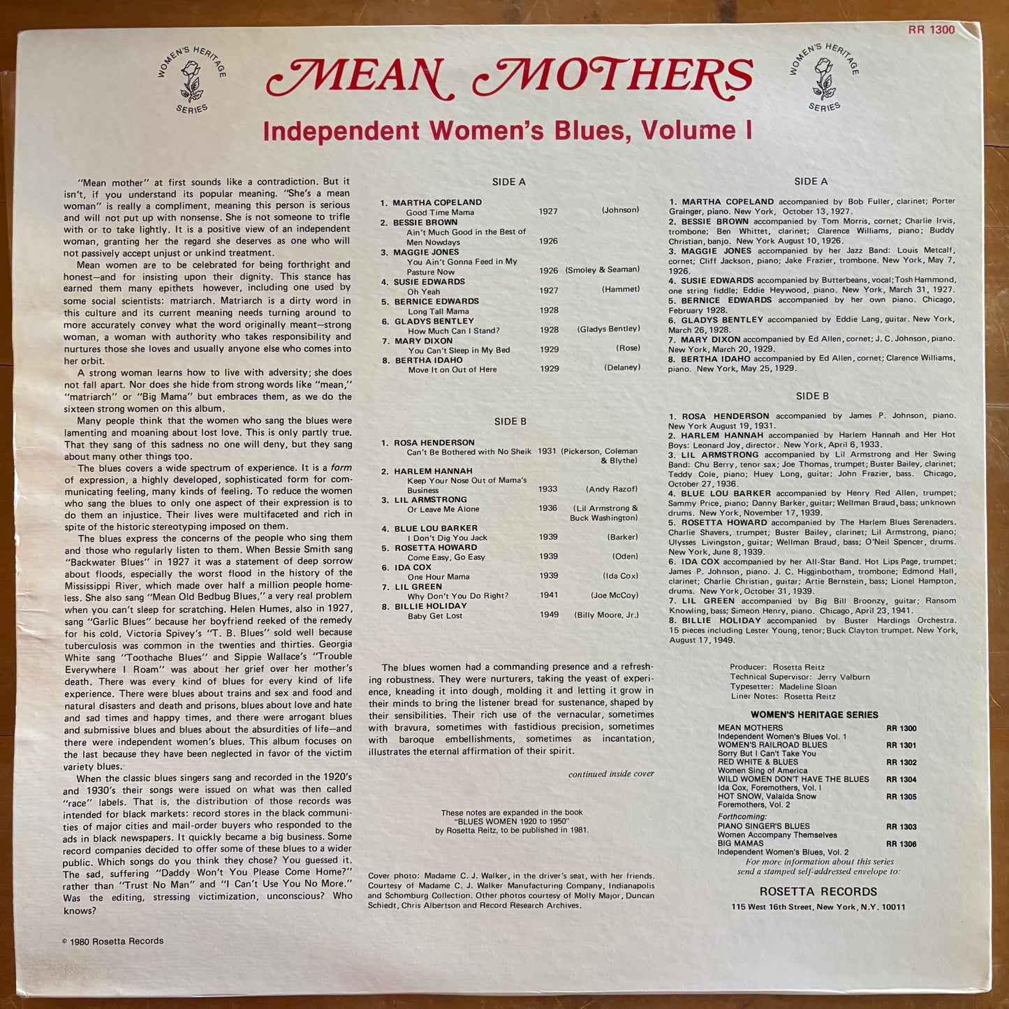 Various - Mean Mothers: Independent Women's Blues, Vol. 1