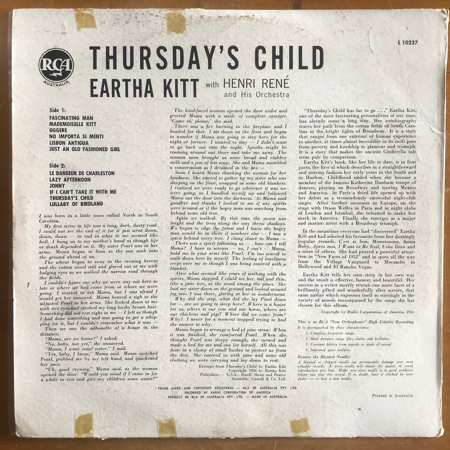 Eartha Kitt - Thursday's Child