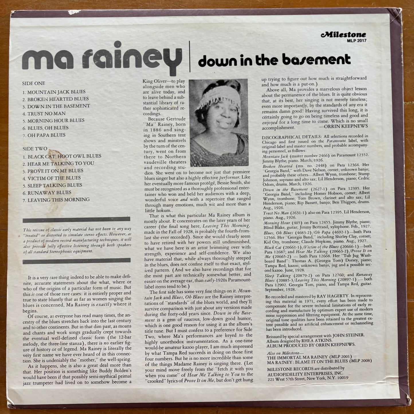Ma Rainey - Down In The Basement