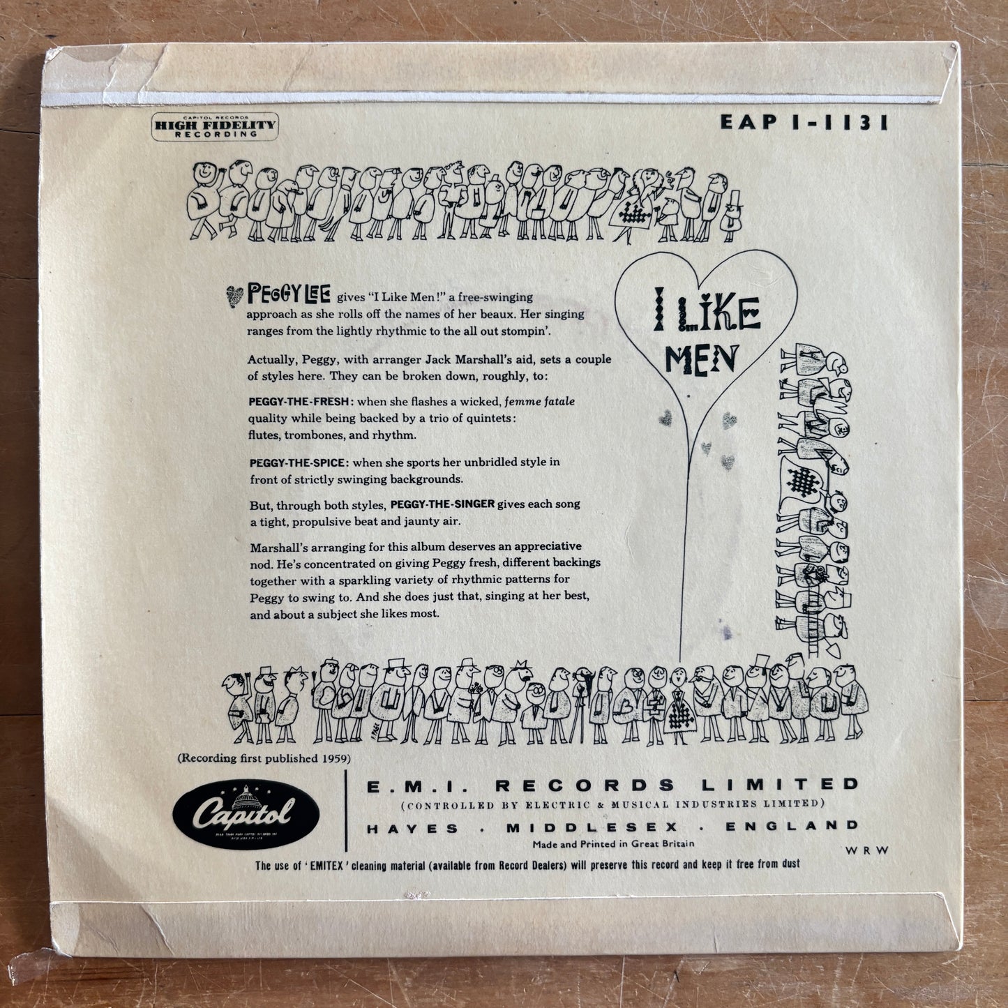 Peggy Lee - I Like MEN! (7" single)
