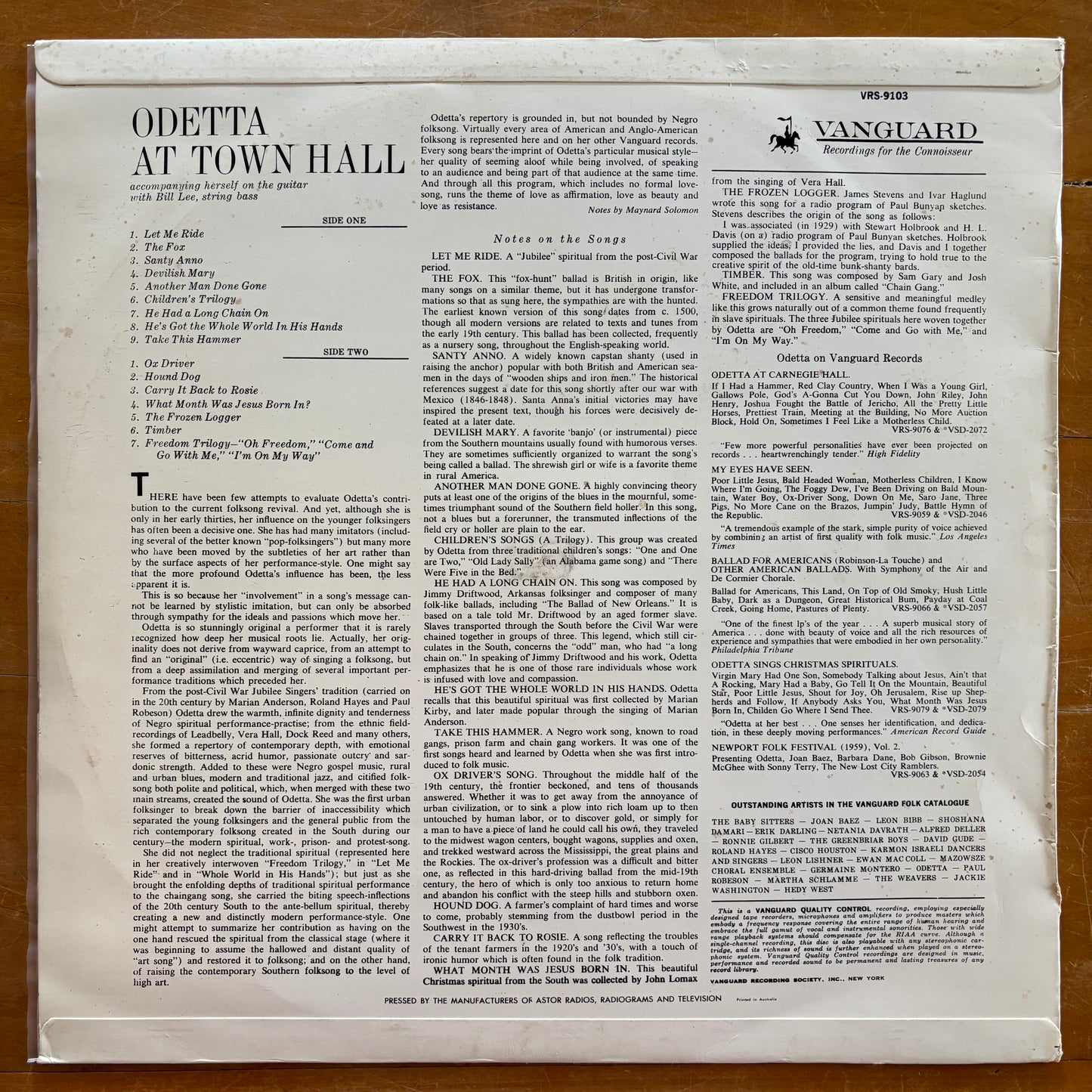 Odetta - Odetta At Town Hall