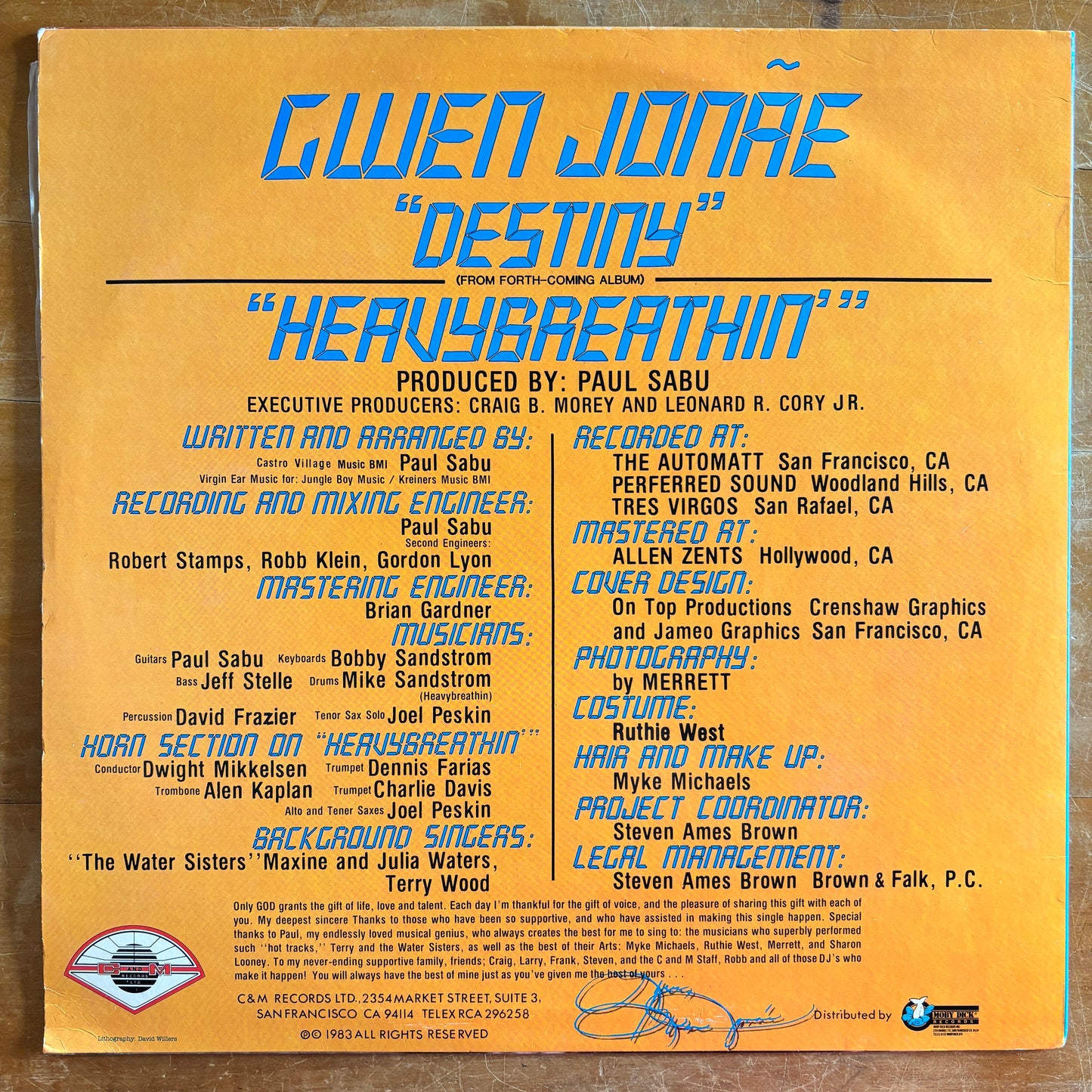 Gwen Jonãe - Destiny (12" single)