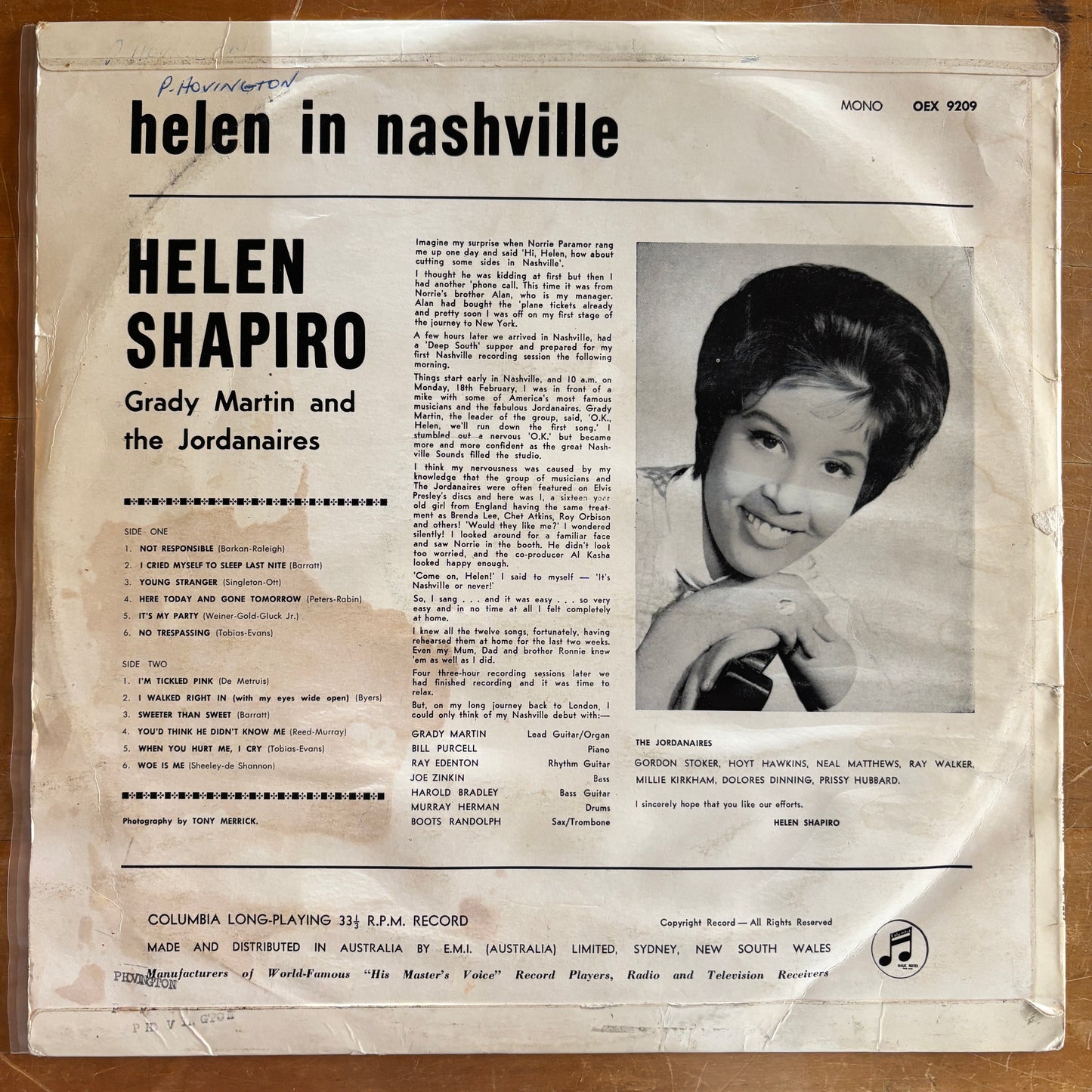 Helen Shapiro - Helen In Nashville
