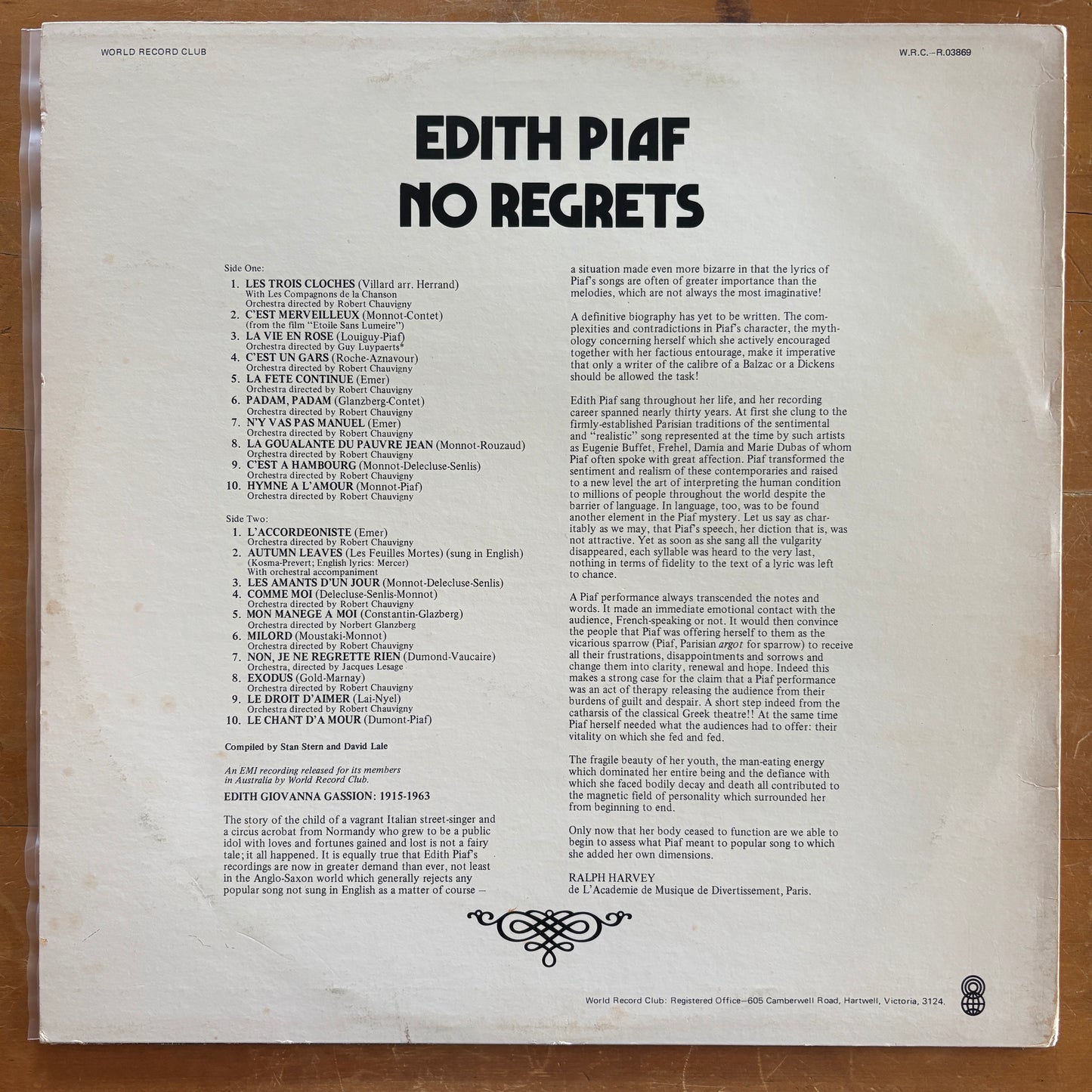 Edith Piaf - No Regrets
