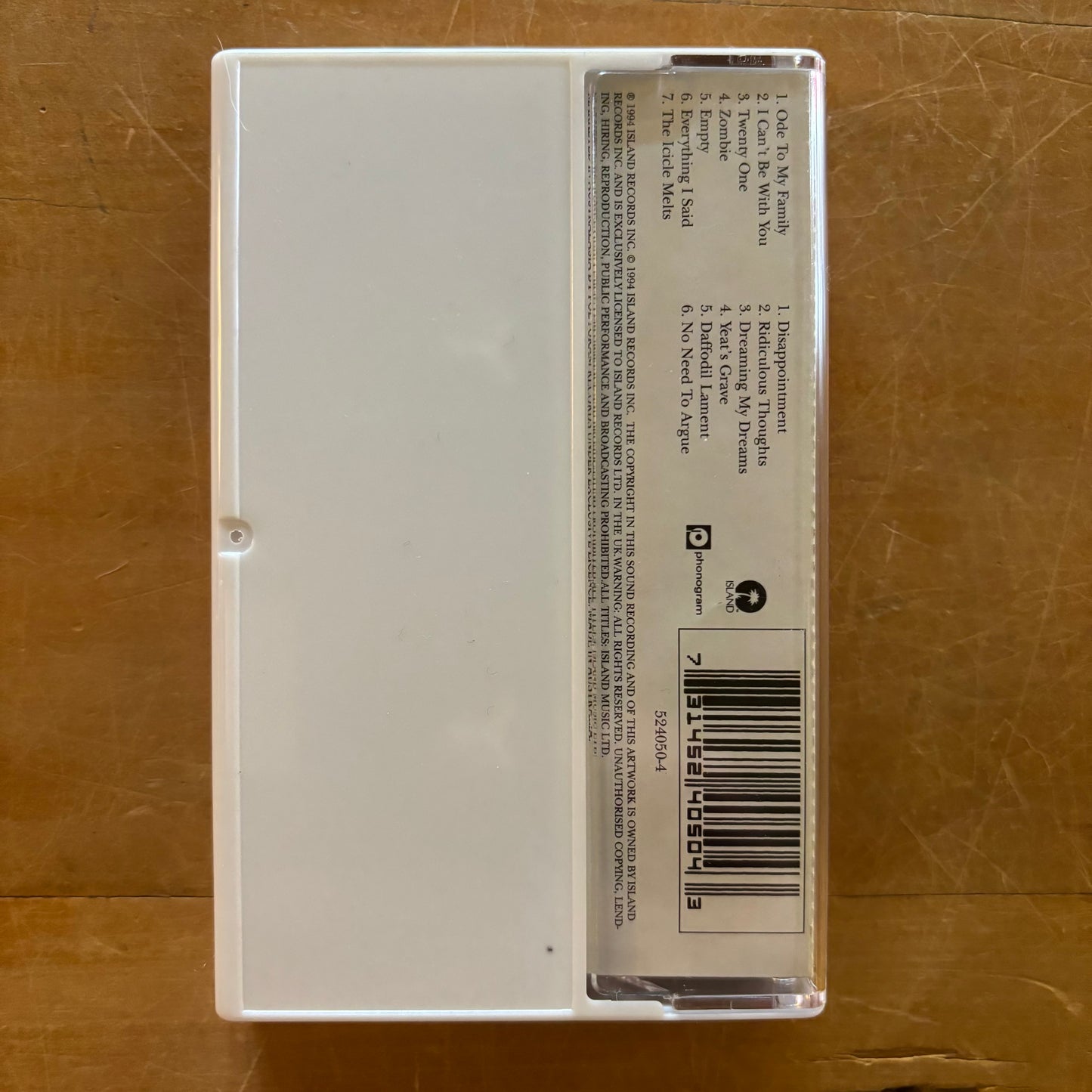 The Cranberries - No Need To Argue (cassette)