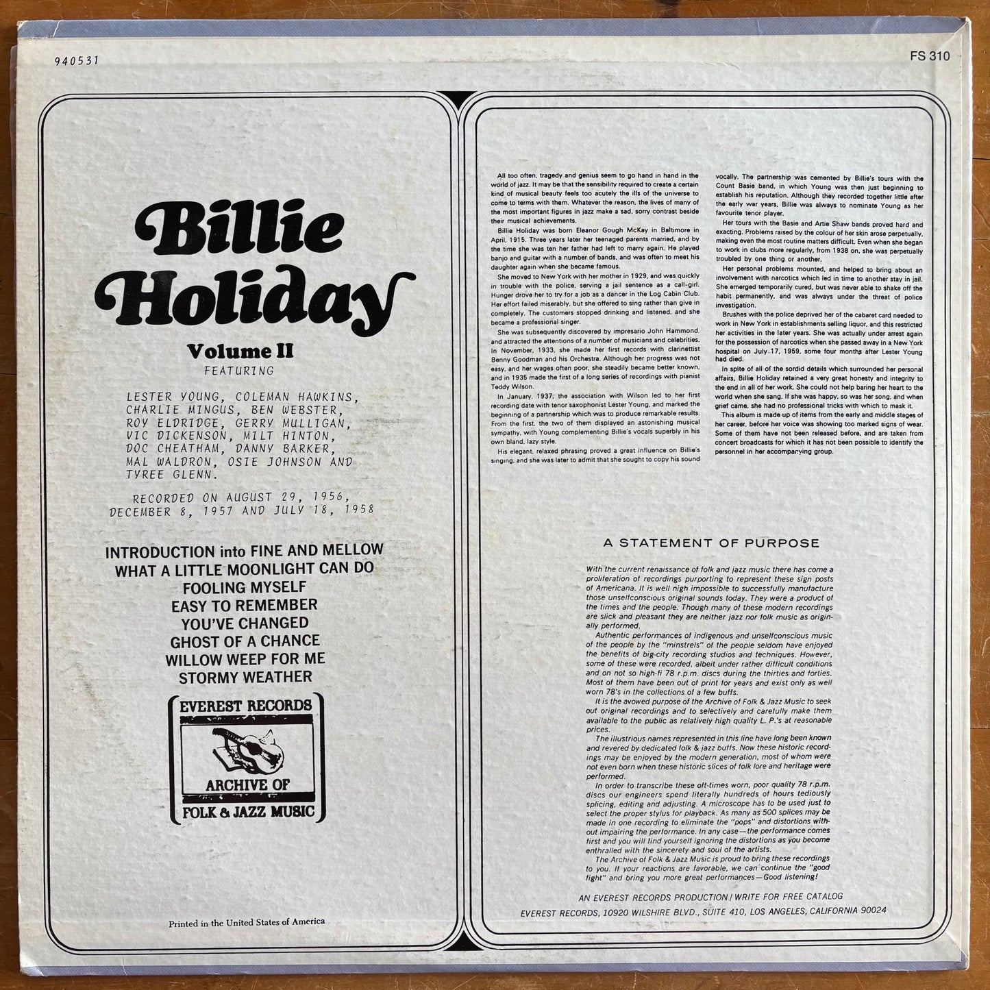 Billie Holiday - Billie Holiday Vol. II