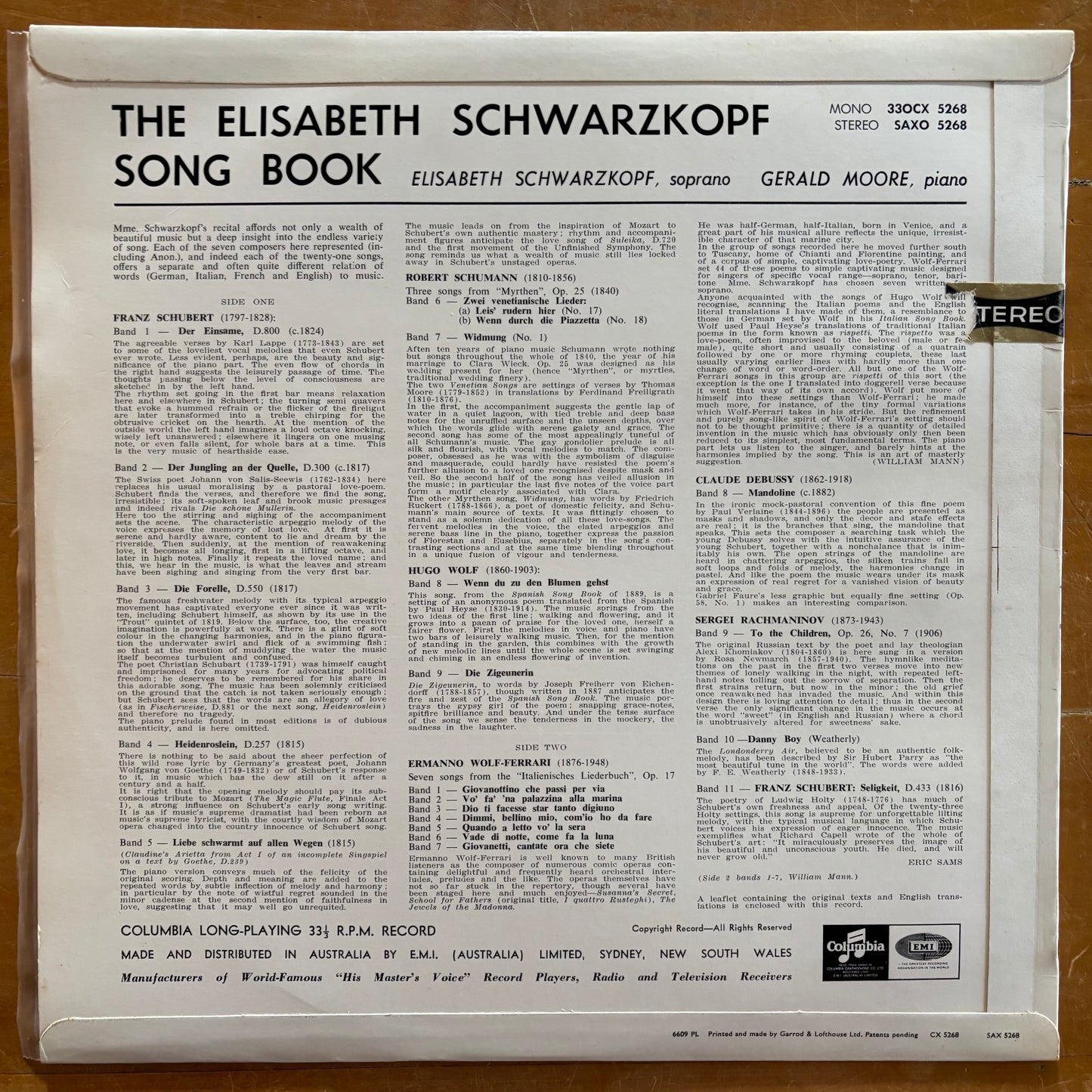Elisabeth Shwartzkopf - The Elisabeth Shwartzkopf Song Book