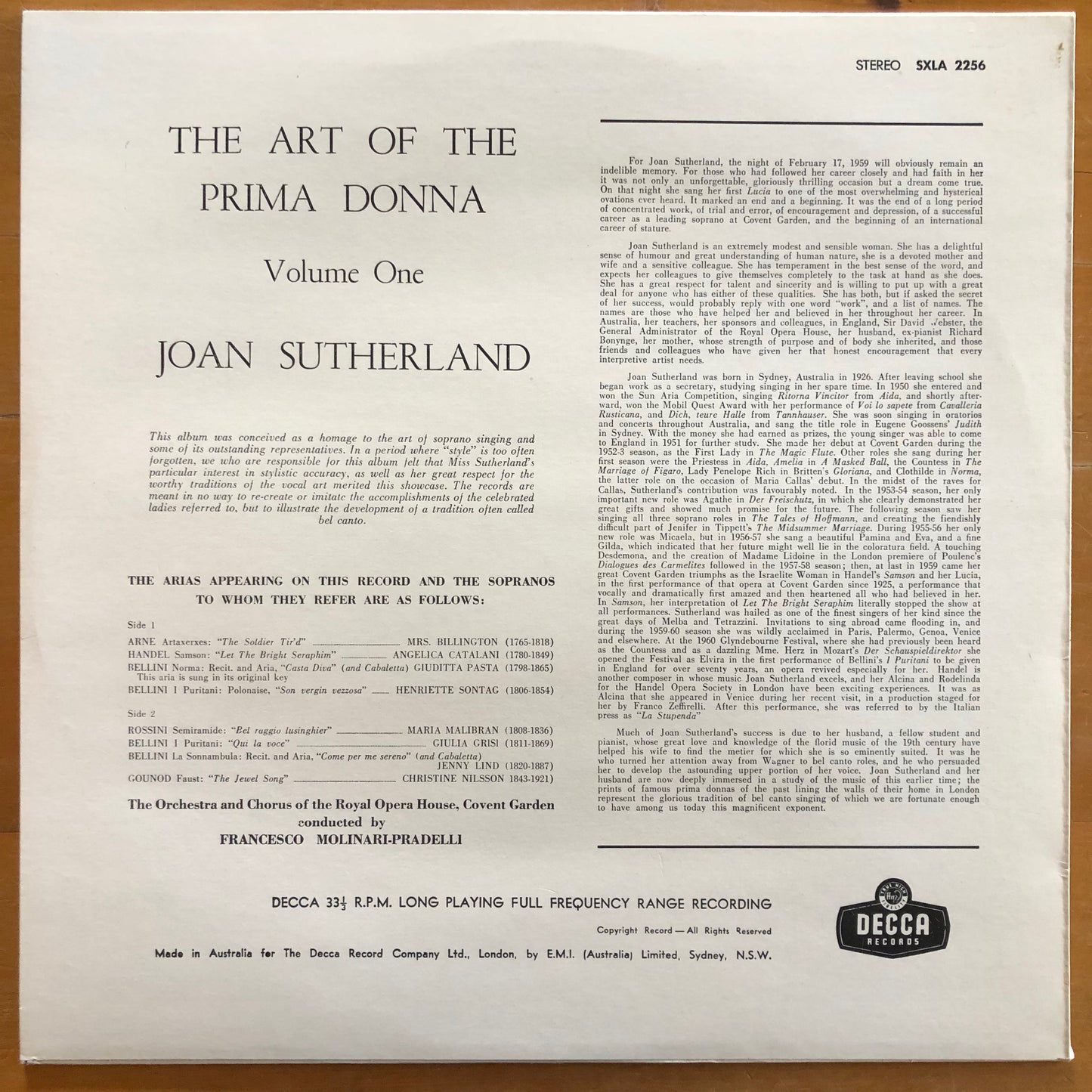 Joan Sutherland - The Art Of The Prima Donna, Vol. 1