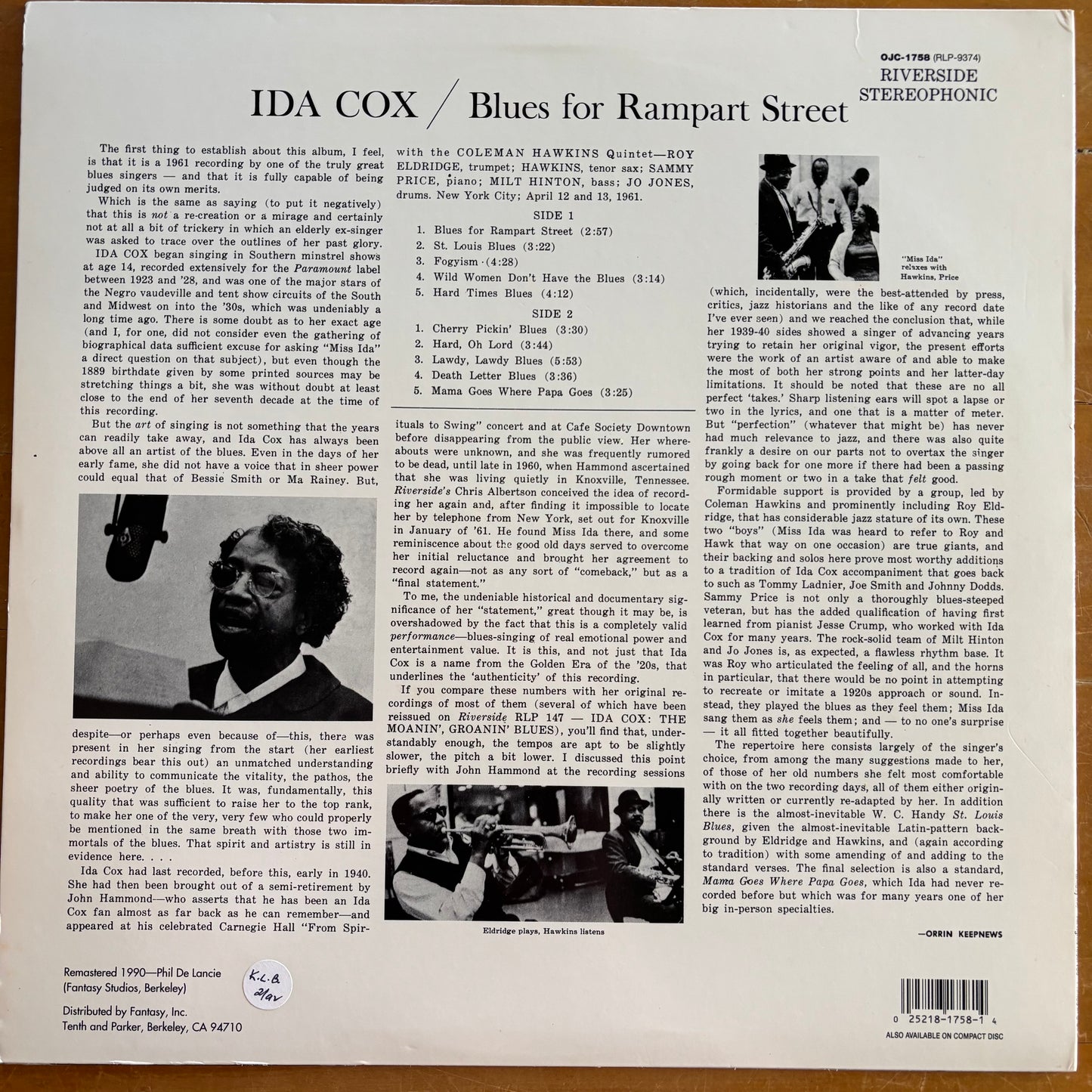 Ida Cox - Blues For Rampart Street