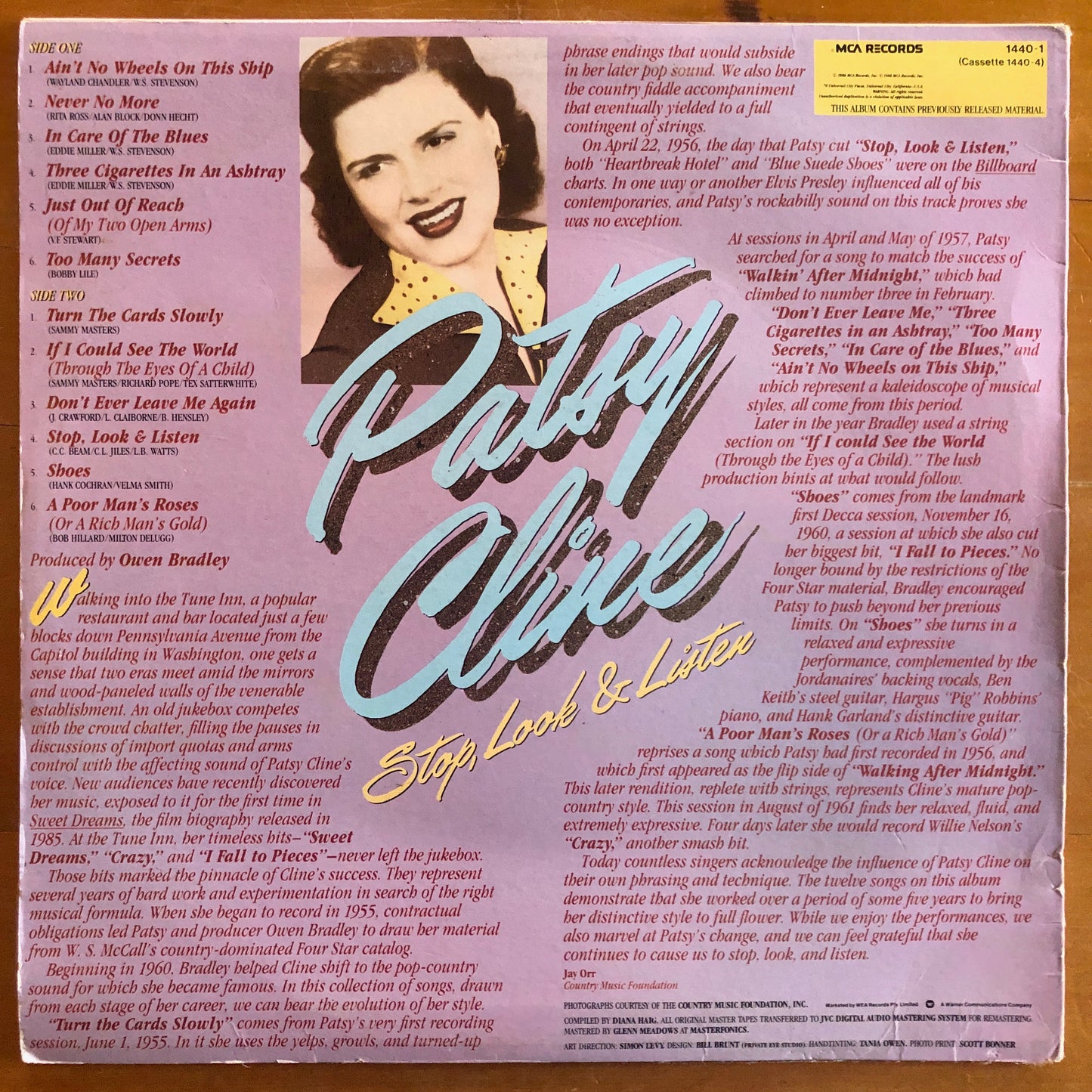 Patsy Cline - Stop, Look & Listen