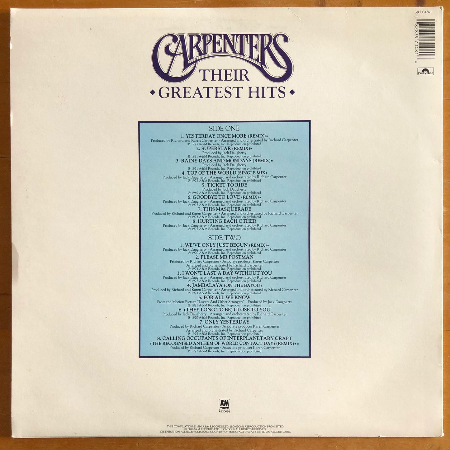 The Carpenters - Carpenters: Their Greatest Hits