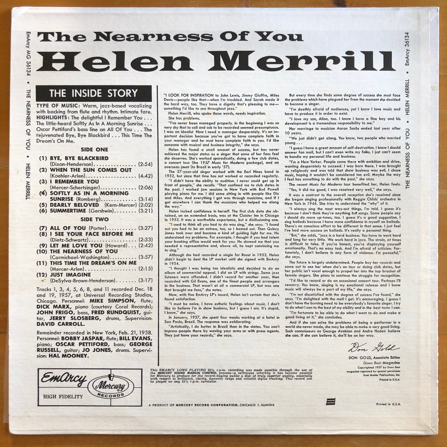 Helen Merrill - The Nearness Of You