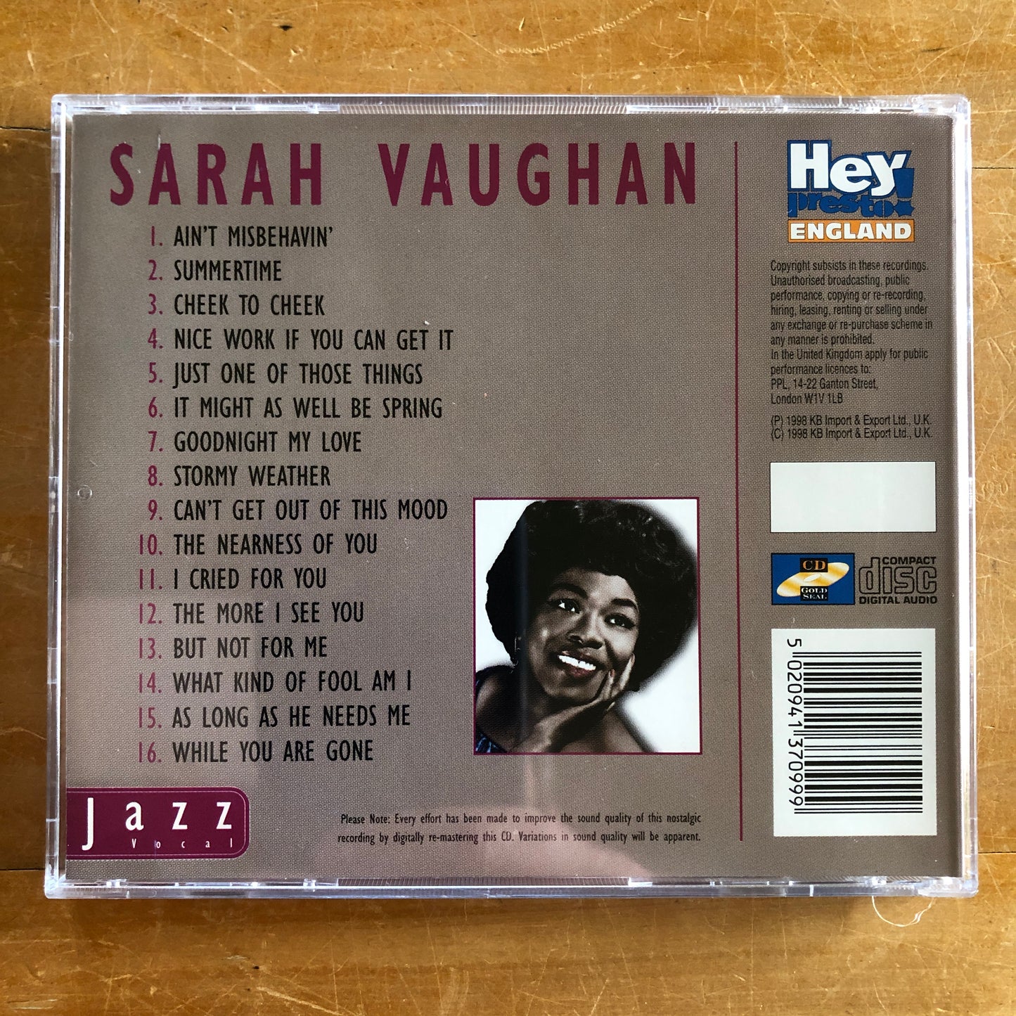 Sarah Vaughan - Sarah Vaughan (CD)