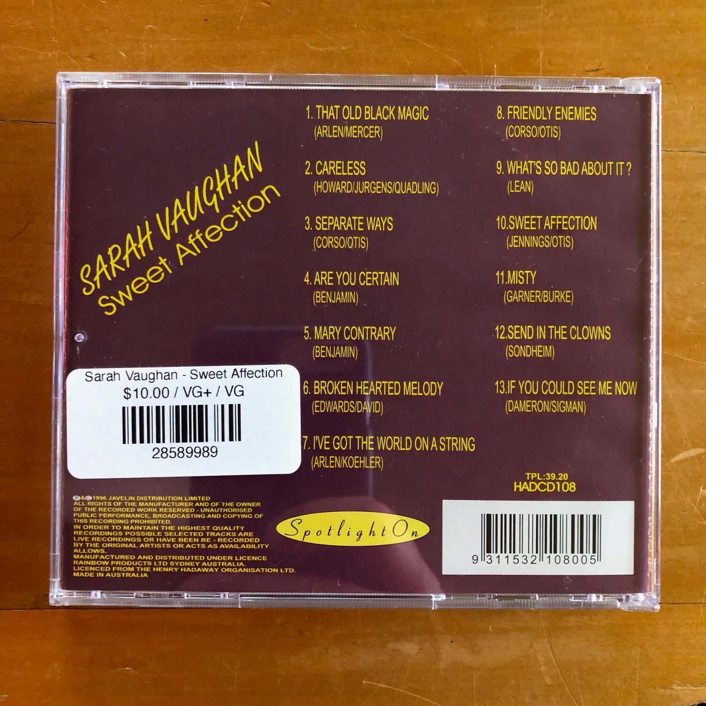 Sarah Vaughan - Sweet Affection