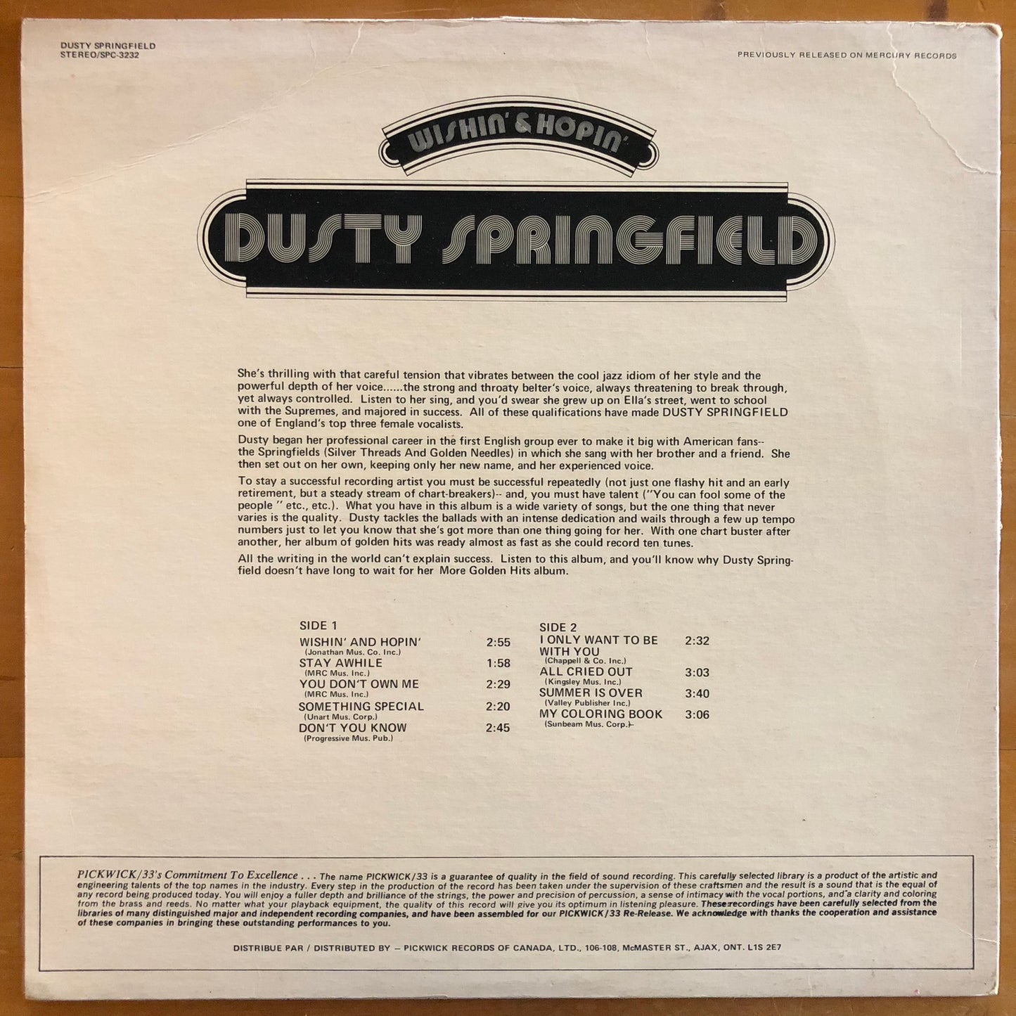 Dusty Springfield - Wishin' & Hopin'