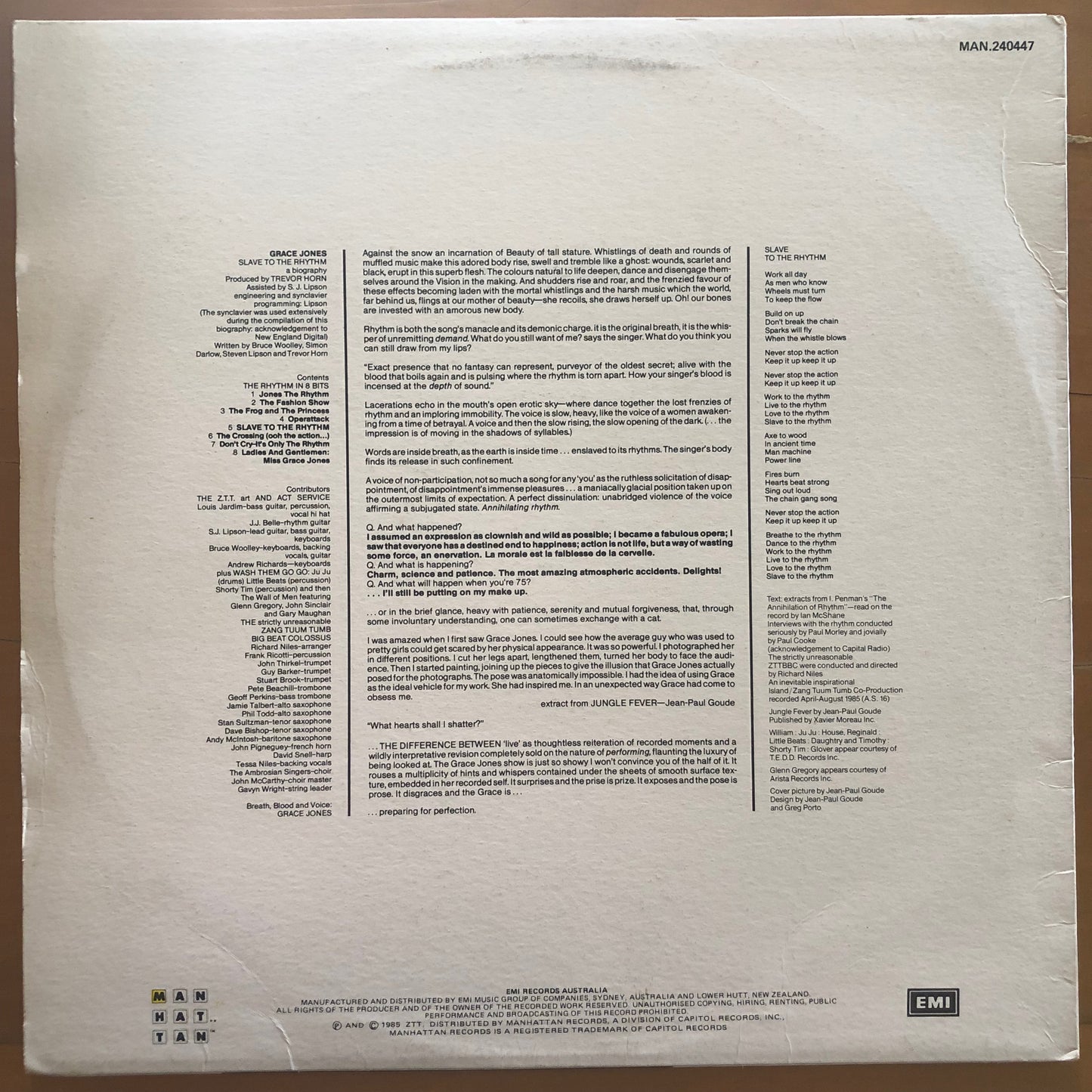 Grace Jones - Slave To The Rhythm