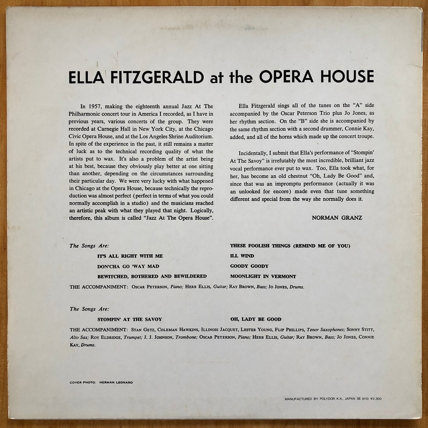 Ella Fitzgerald - At The Opera House