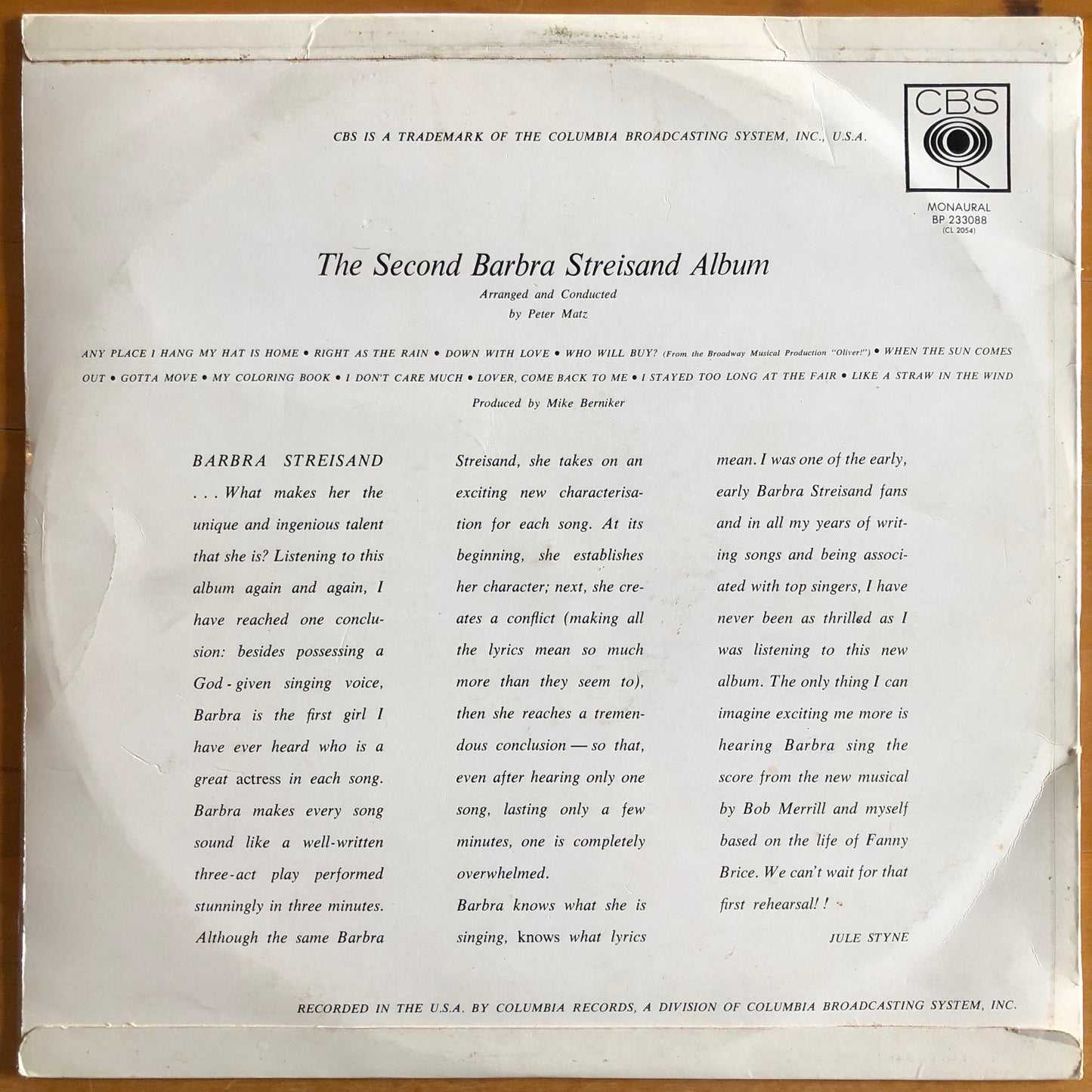 Barbra Streisand - The Second Barbra Streisand Album