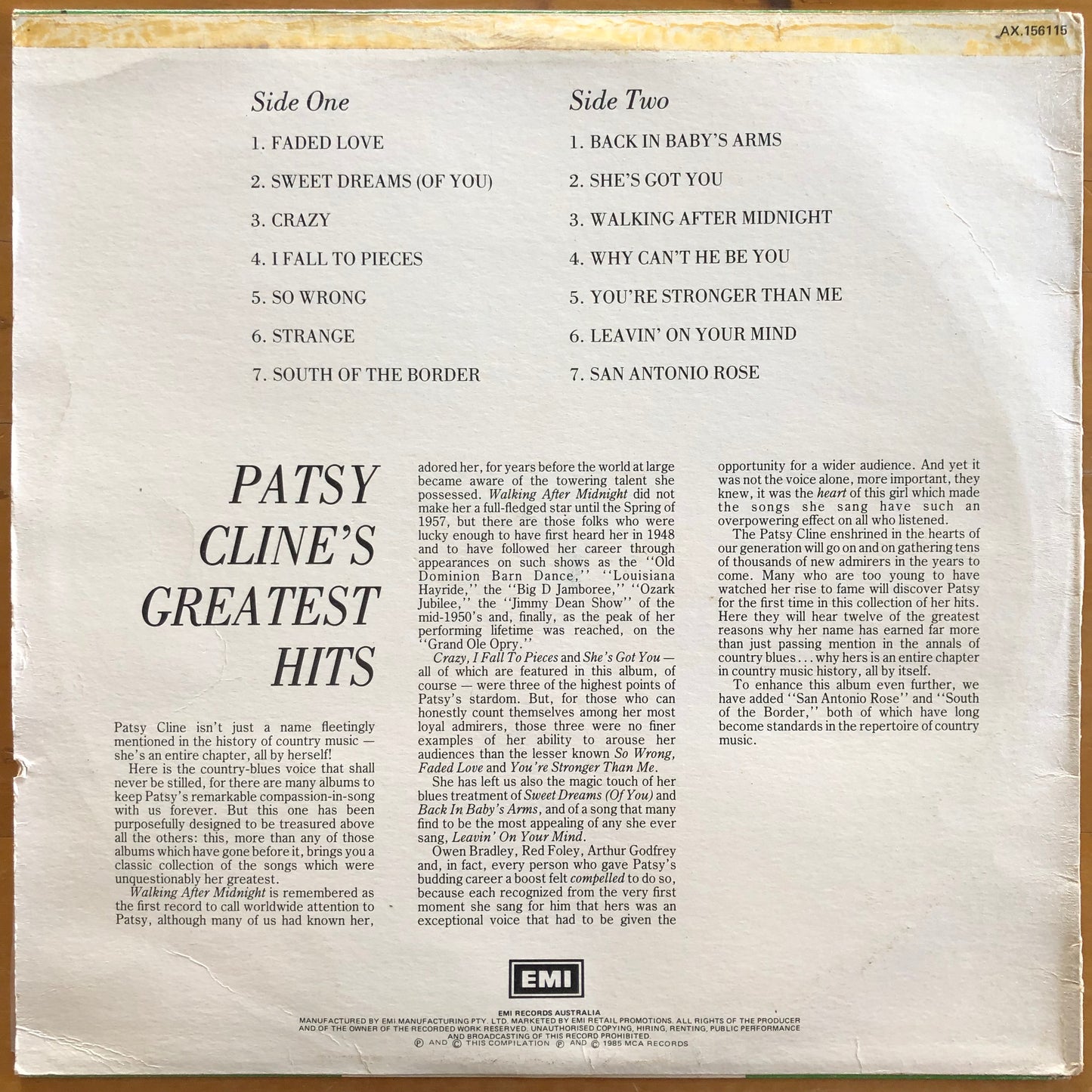 Patsy Cline - Patsy Cline's Greatest Hits