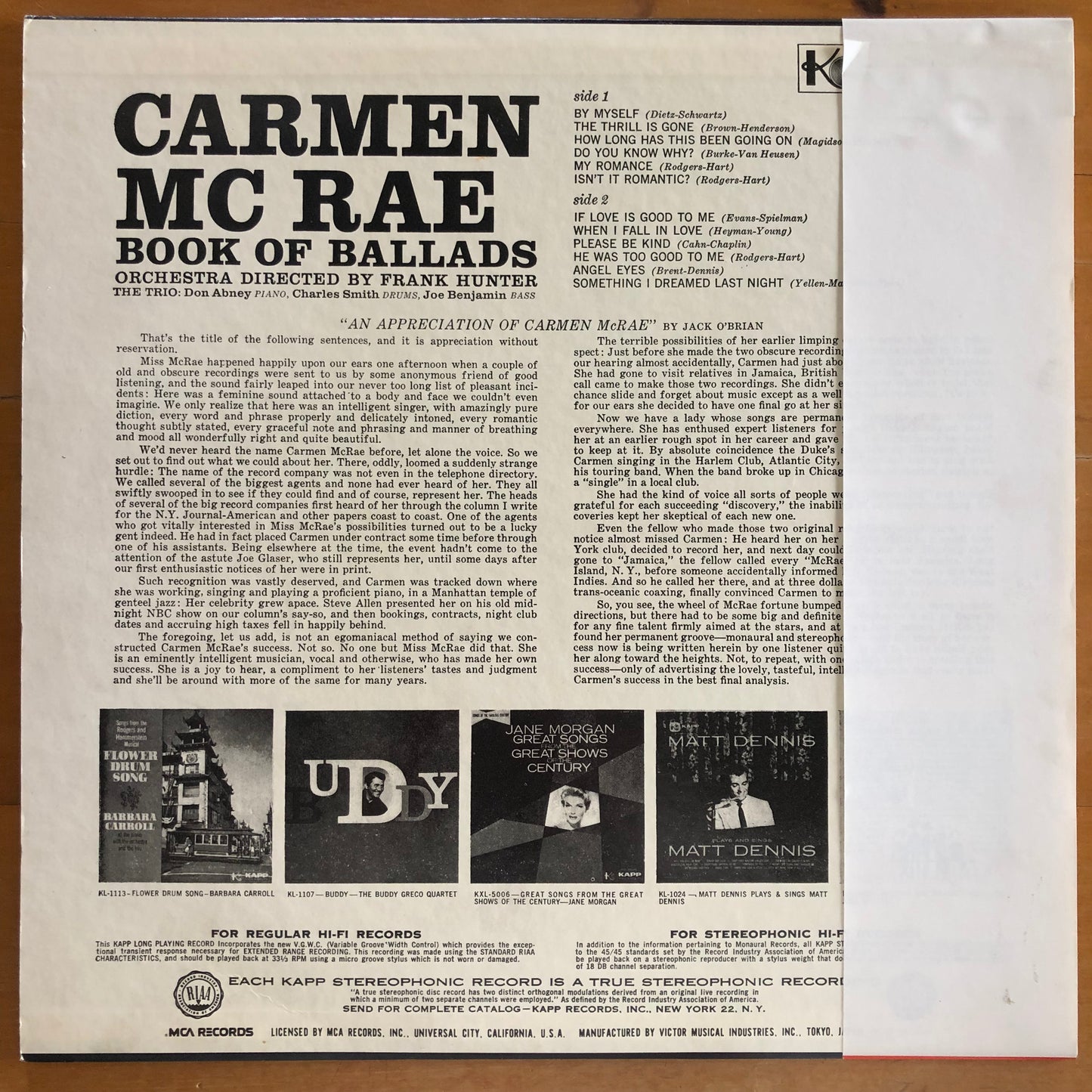 Carmen McRae - Book Of Ballads