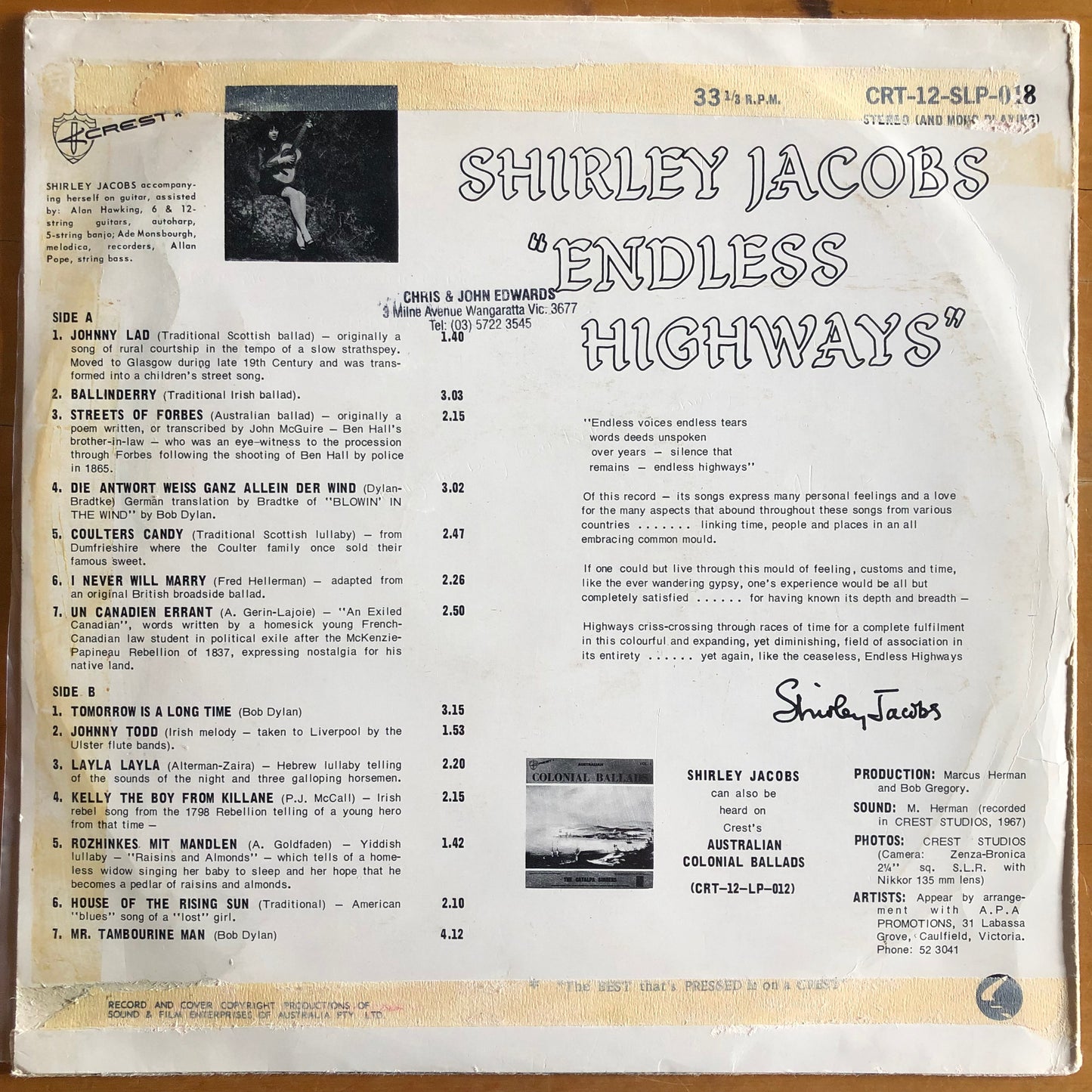 Shirley Jacobs - Endless Highways