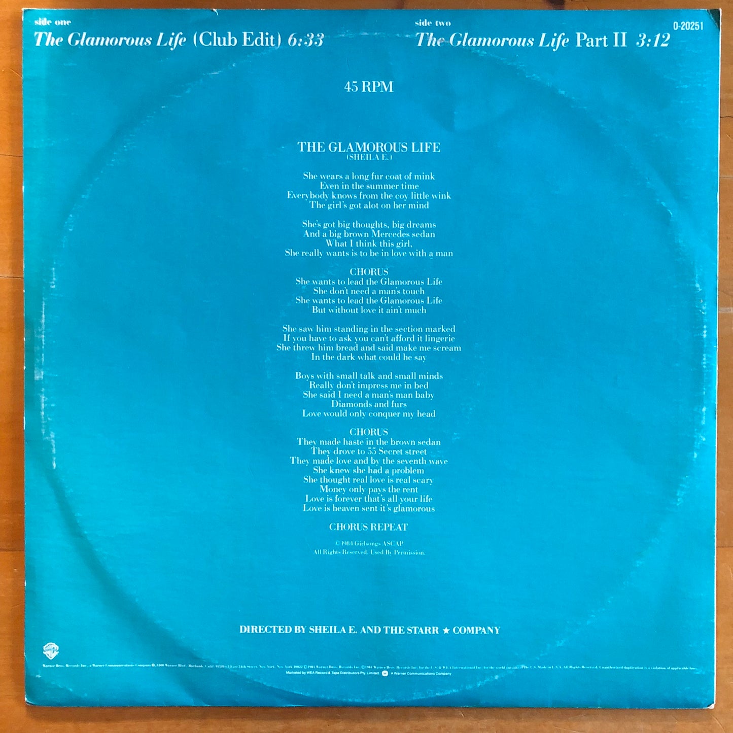 Sheila E. - The Glamorous Life (12" single)