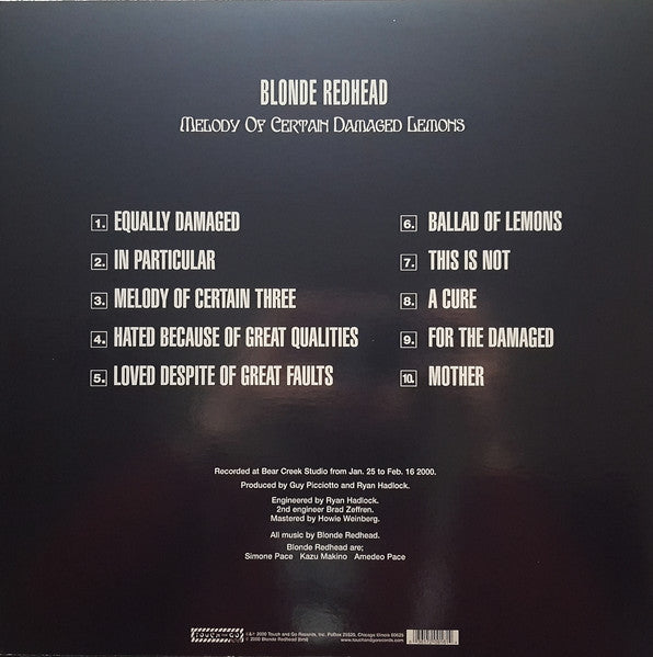 Blonde Redhead - Melody Of Certain Damaged Lemons