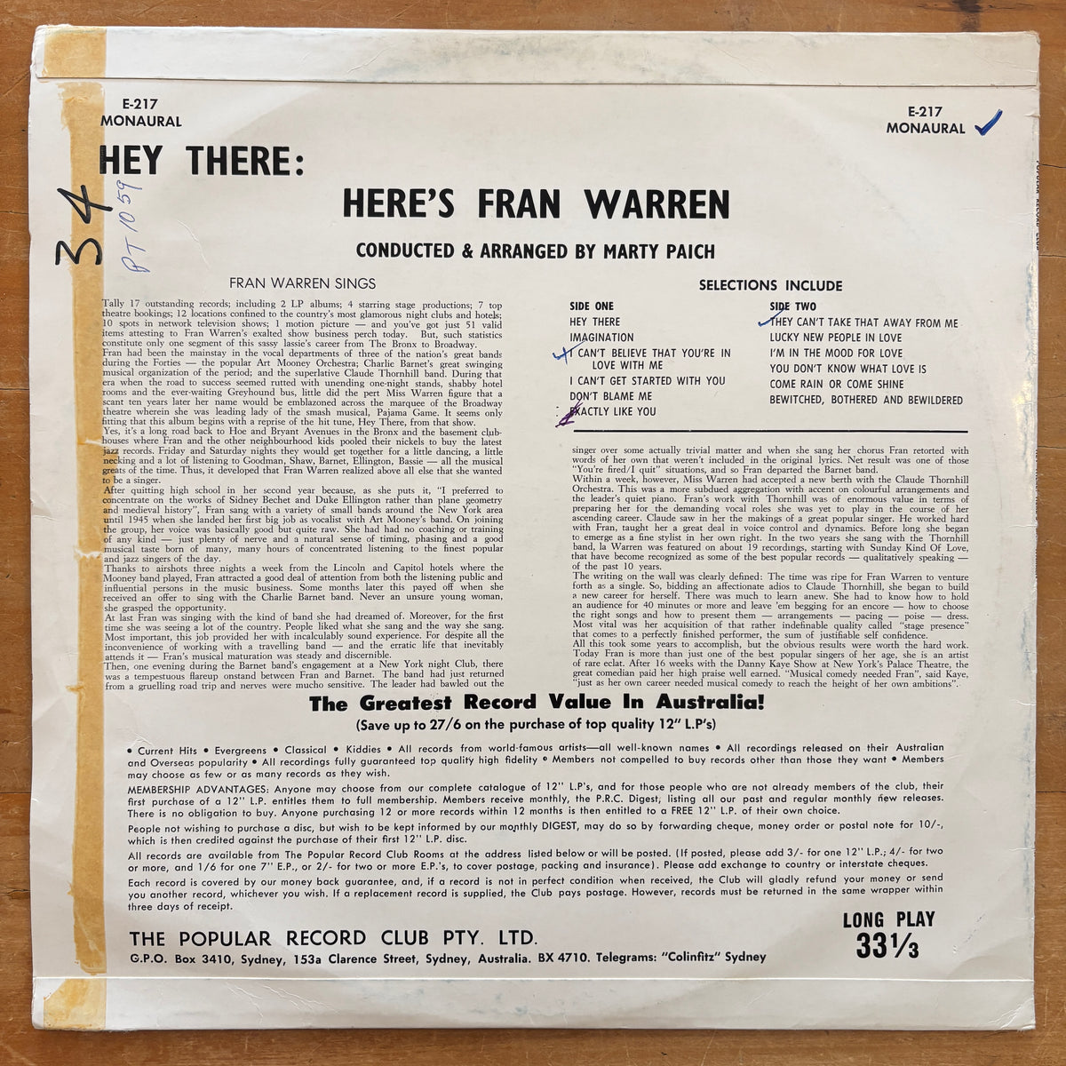 Fran Warren - Hey There! Here's Fran Warren