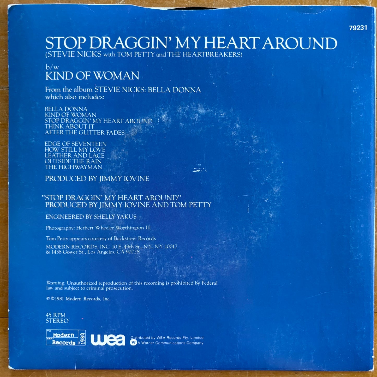 Stevie Nicks - Stop Draggin' My Heart Around (7" single)