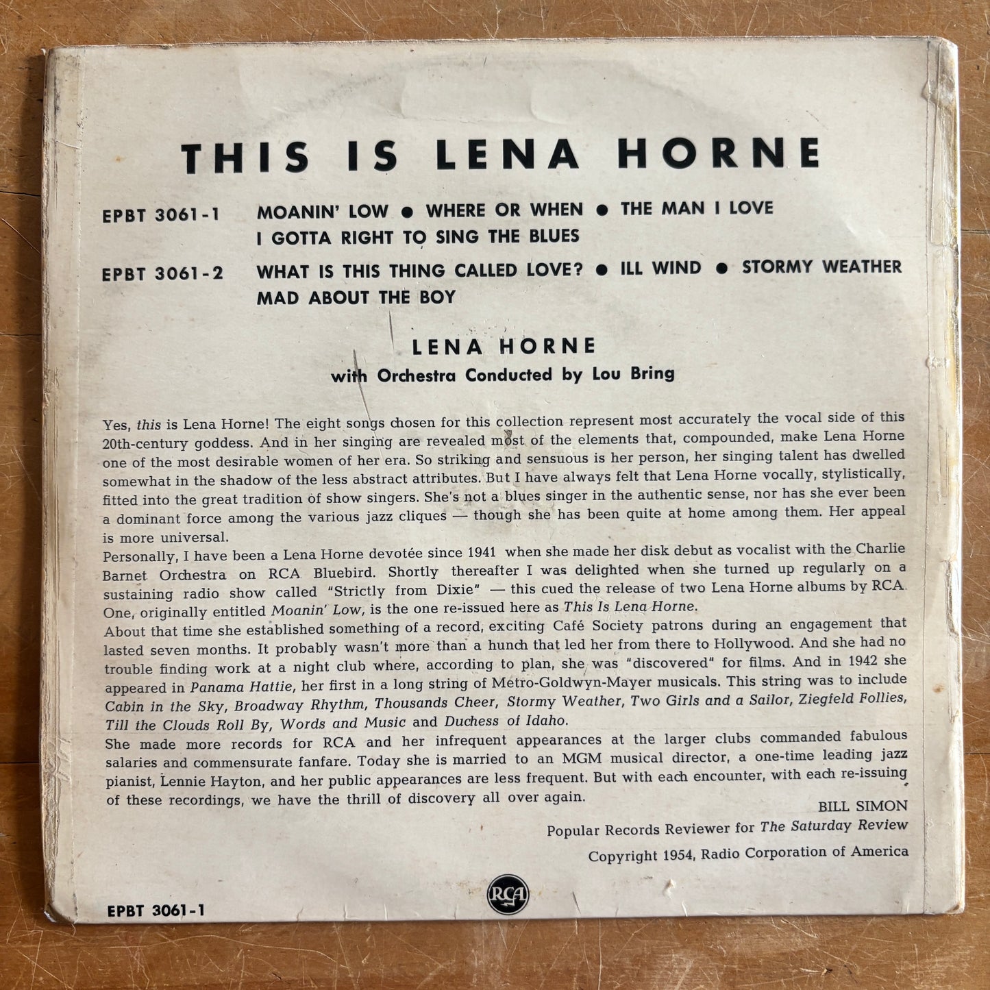 Lena Horne - This Is Lena Horne (7" single)