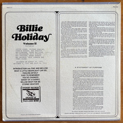 Billie Holiday - Billie Holiday Vol. II