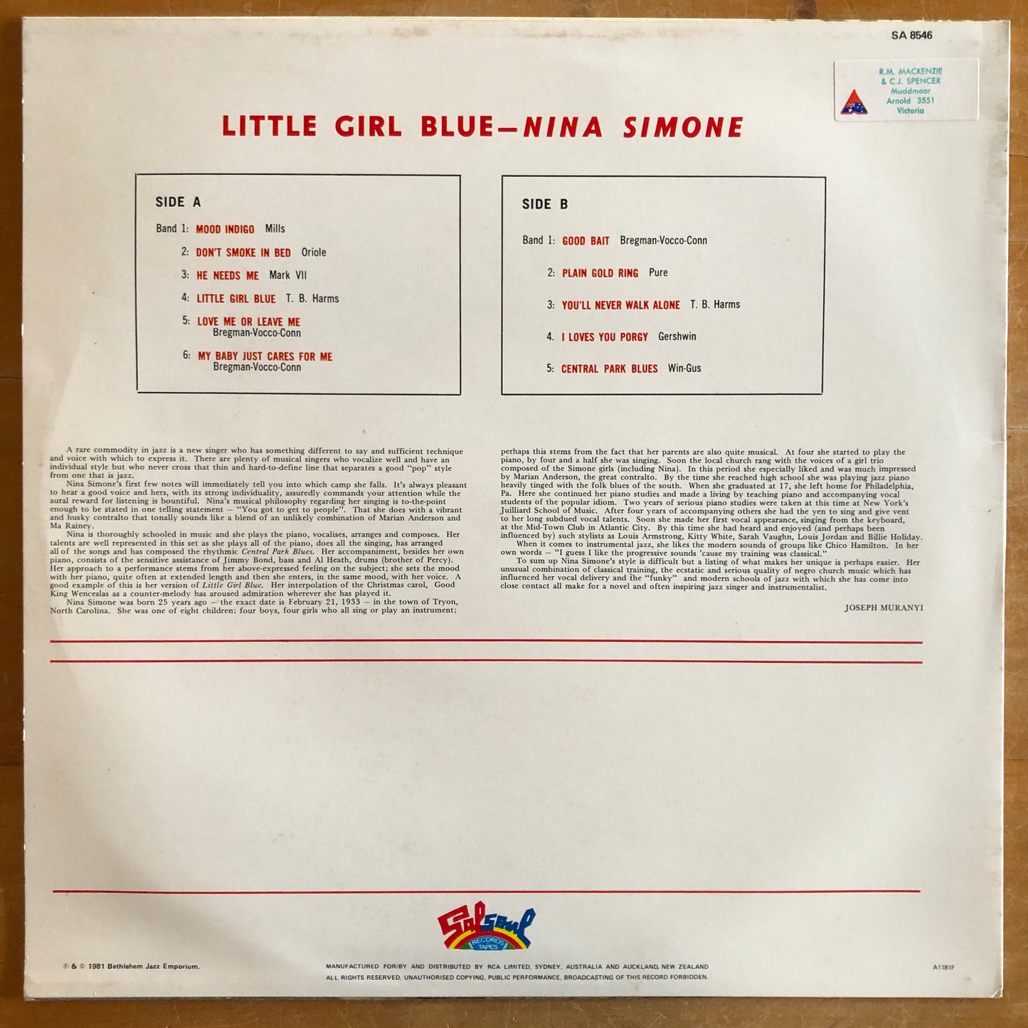 Nina Simone - Little Girl Blue