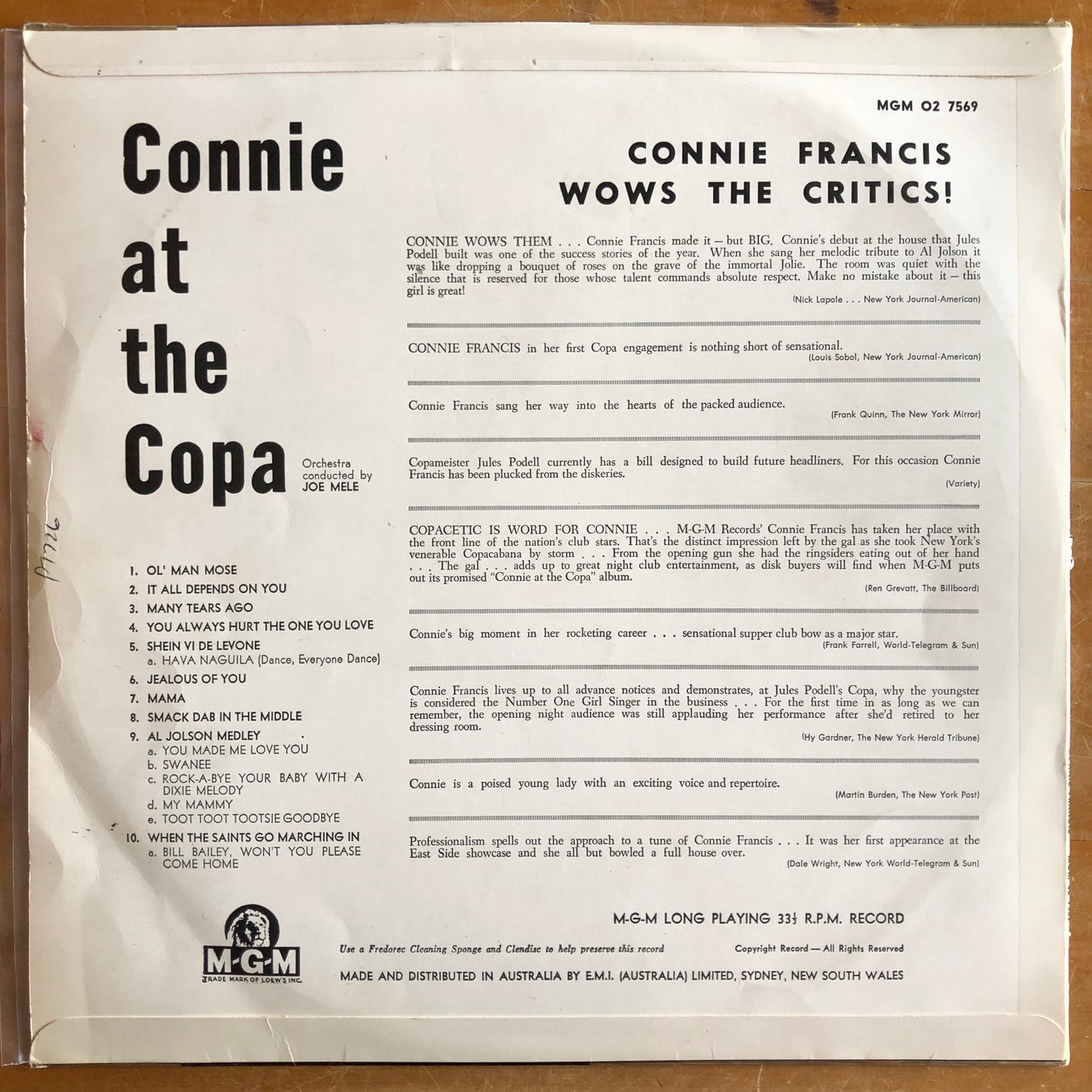 Connie Francis At The Copa