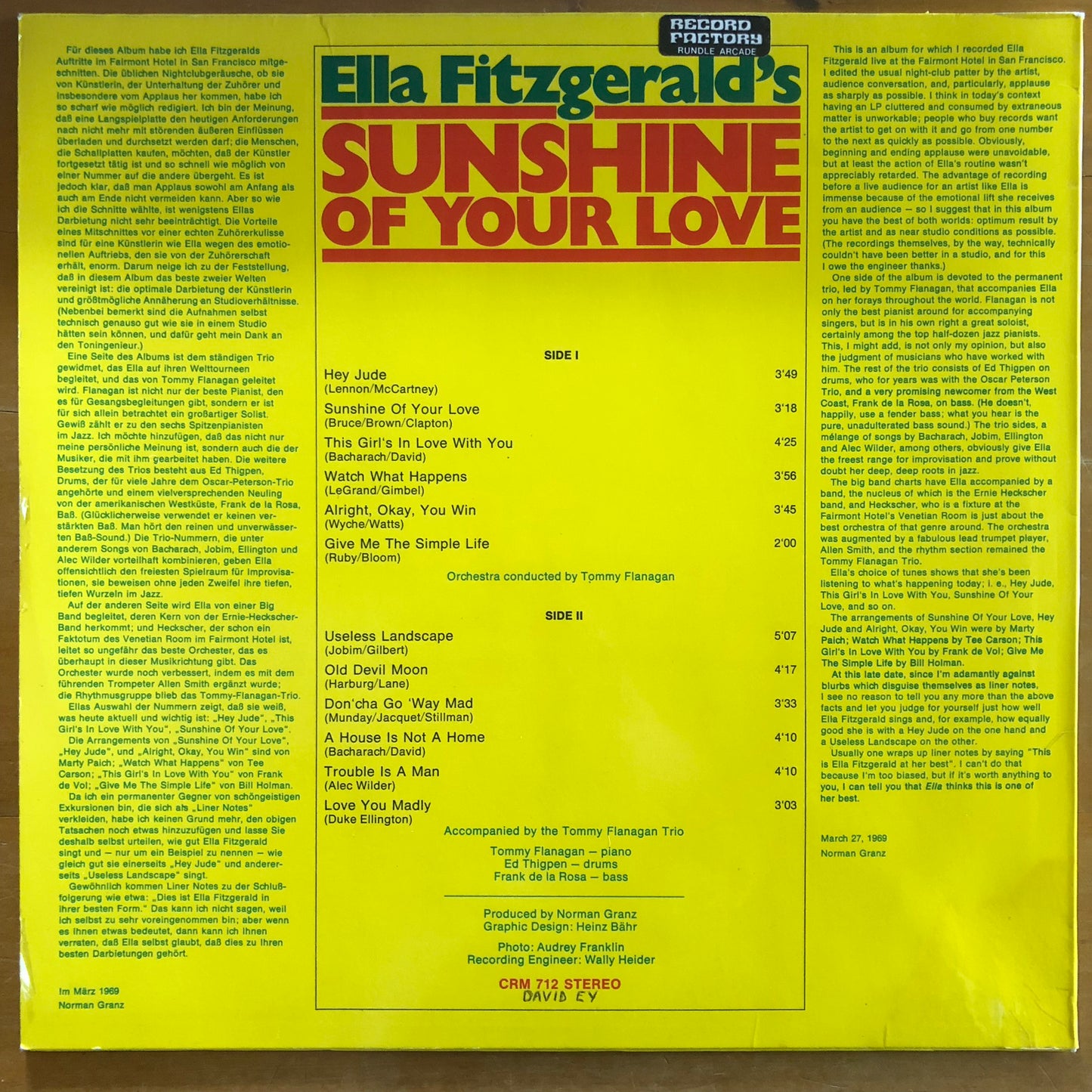 Ella Fitzgerald - Sunshine Of Your Love