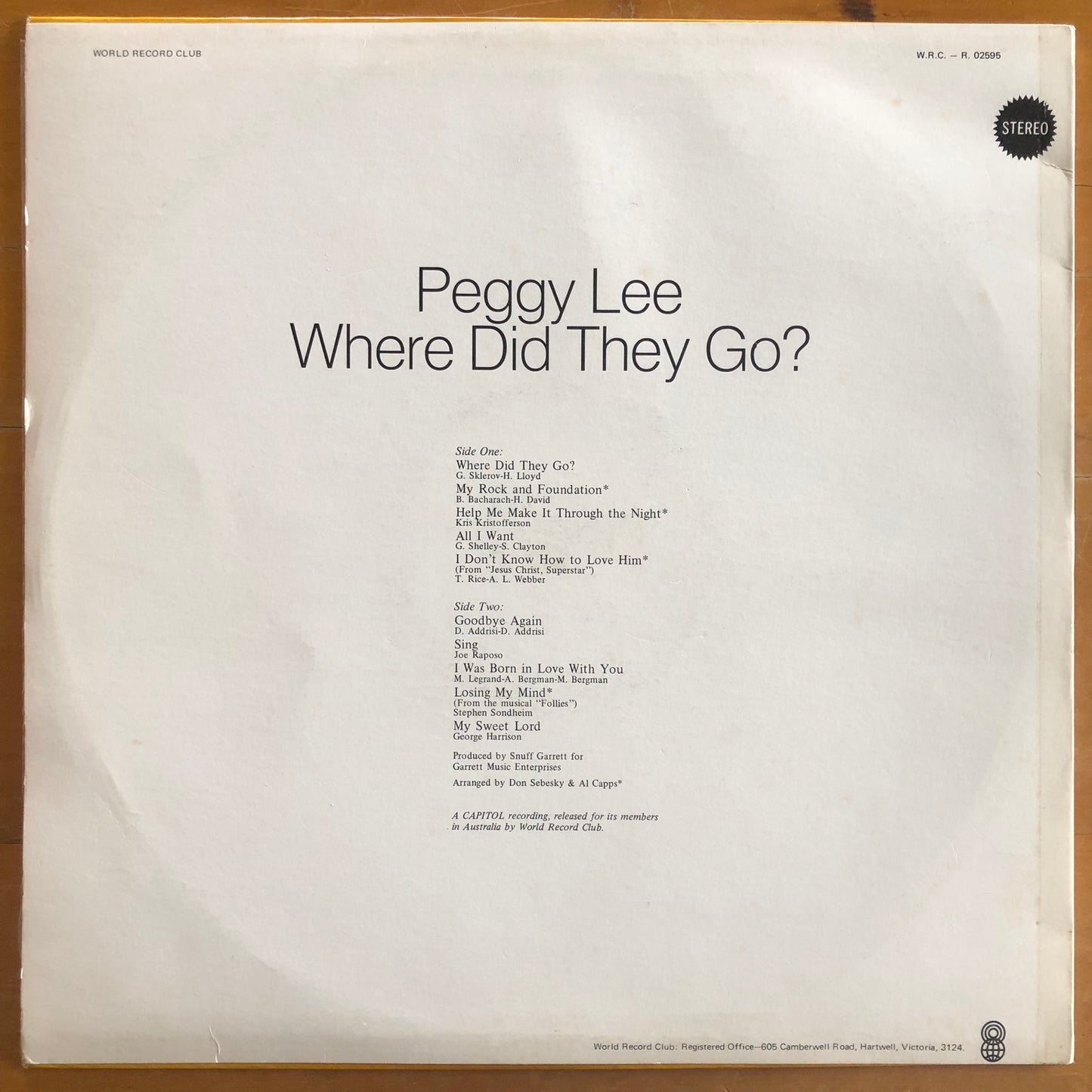 Peggy Lee - Where Did They Go?