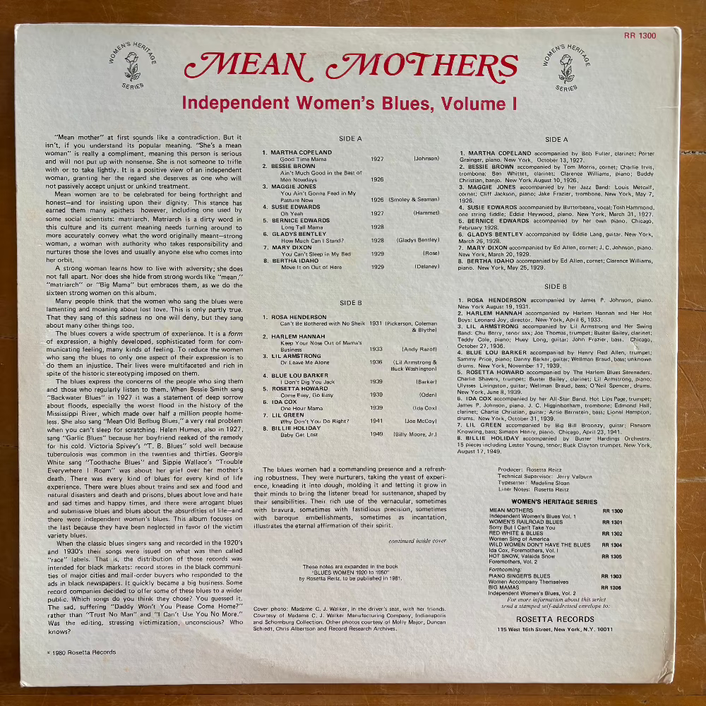 Various - Mean Mothers: Independent Women's Blues, Vol. 1