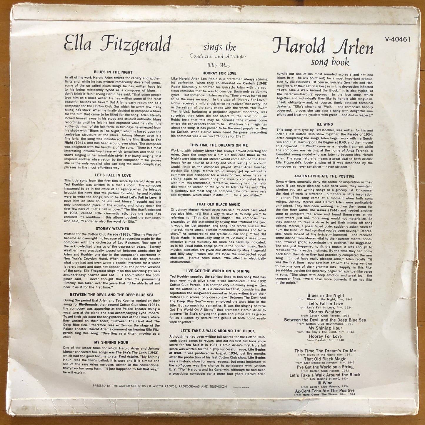 Ella Fitzgerald - Sings Harold Arlen Vol. 1