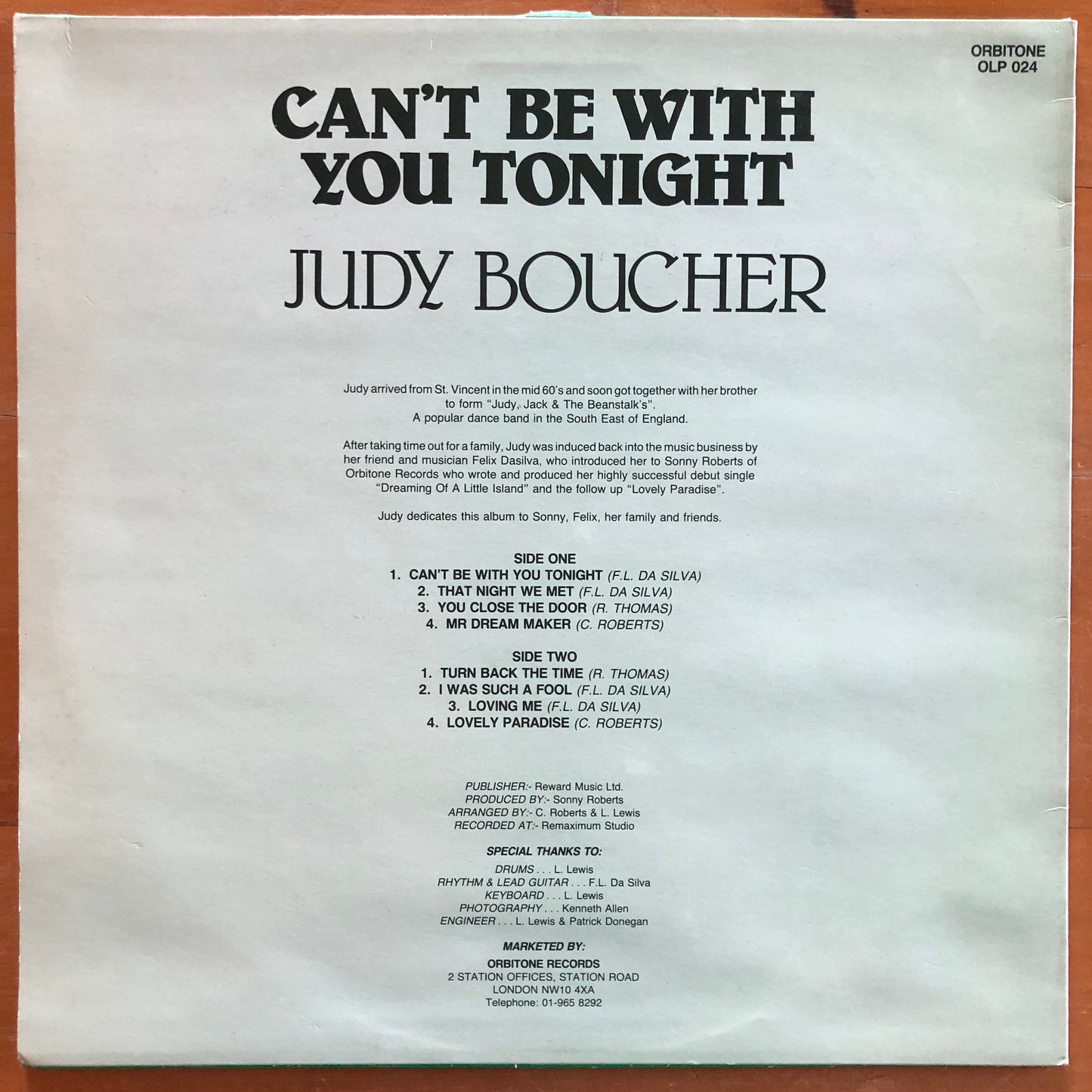 Judy Boucher - Can't Be With You Tonight