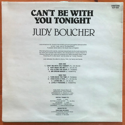 Judy Boucher - Can't Be With You Tonight