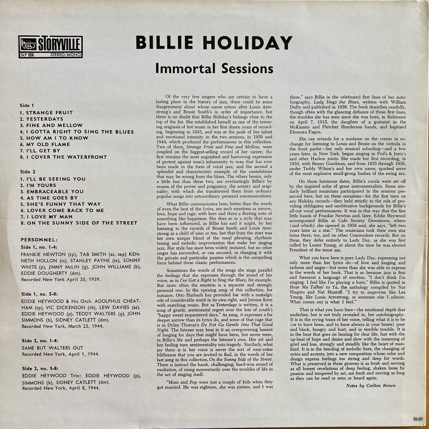 Billie Holiday - Immortal Sessions