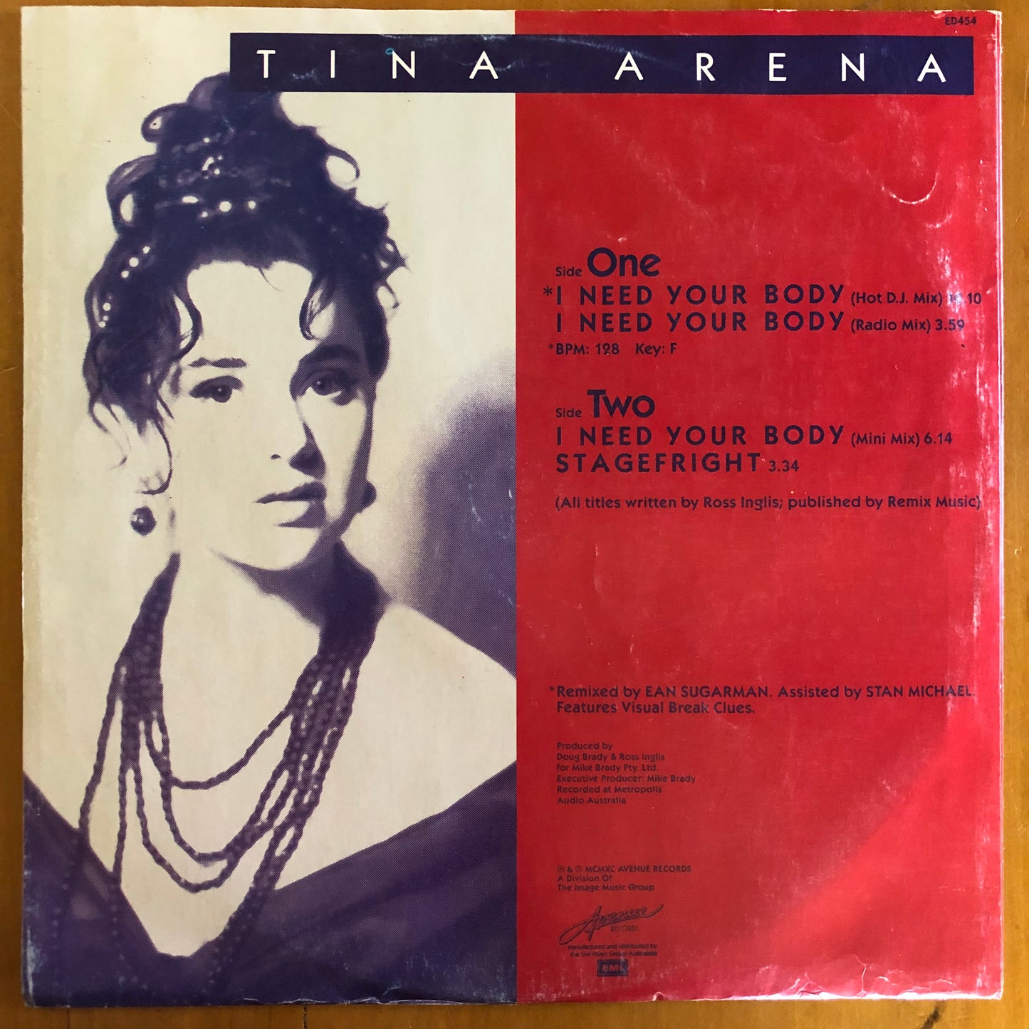 Tina Arena  - I Need Your Body (12" single)