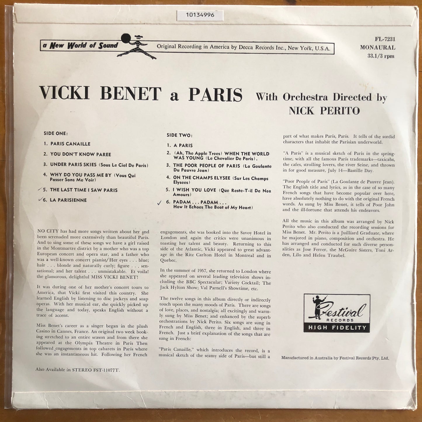 Vicki Benet - à Paris