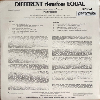 Peggy Seeger - Different Therefore Equal