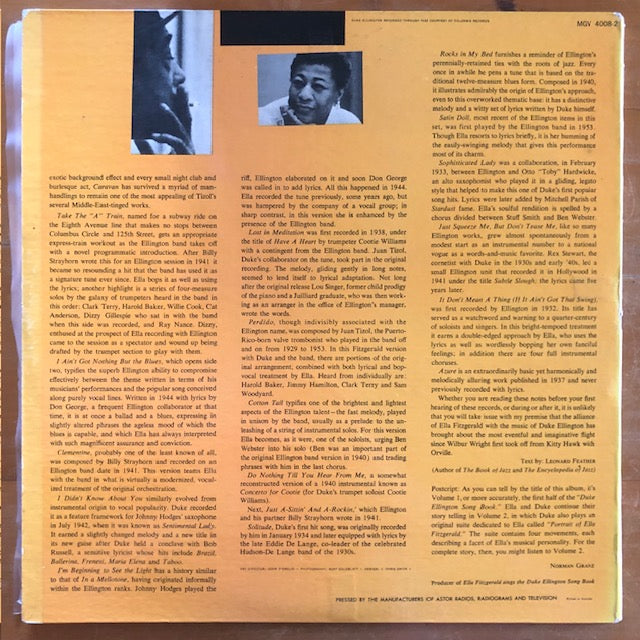 Ella Fitzgerald - Sings the Duke Ellington Songbook: Vol.1 (2xLP)