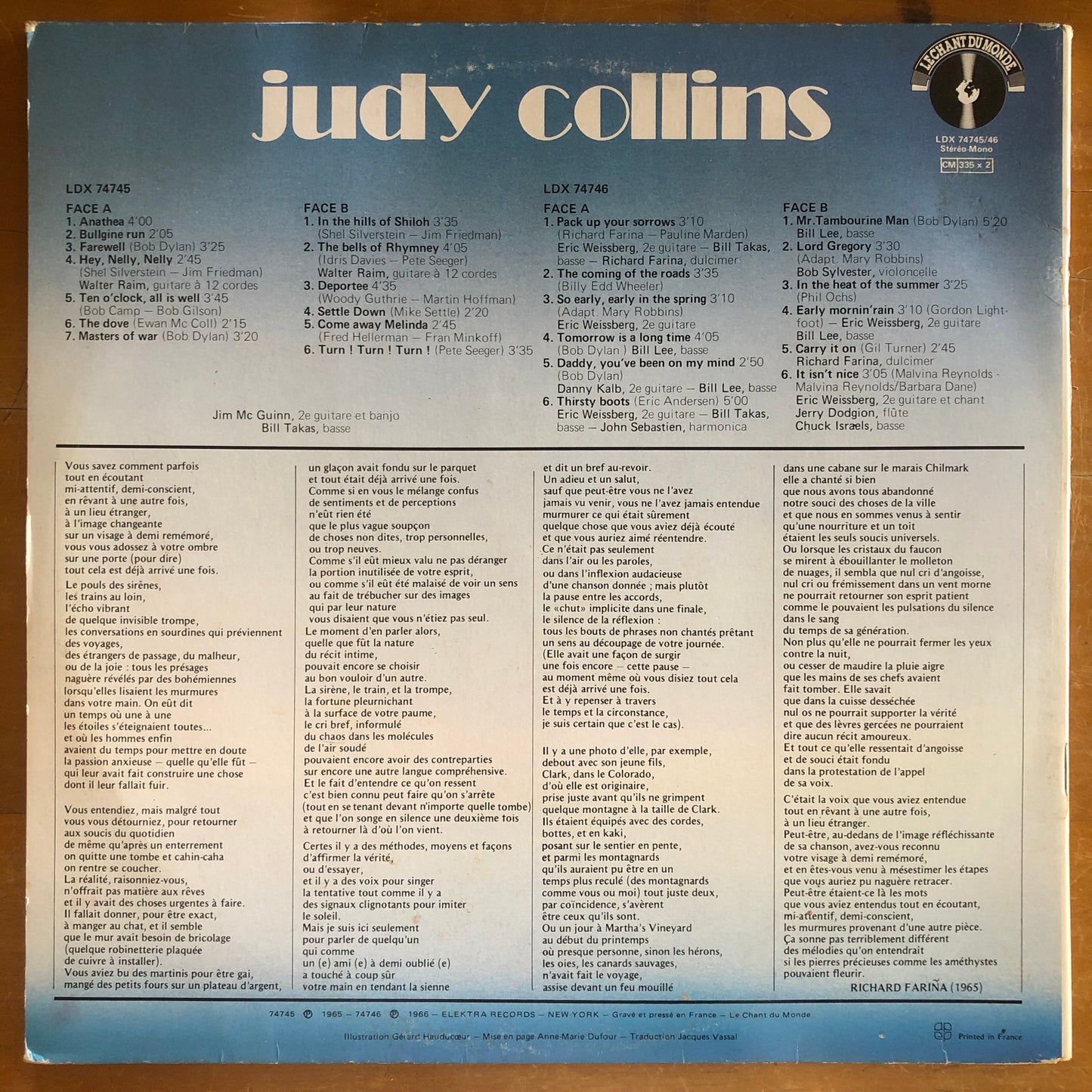 Judy Collins - Le Chant Du Monde (2xLP)