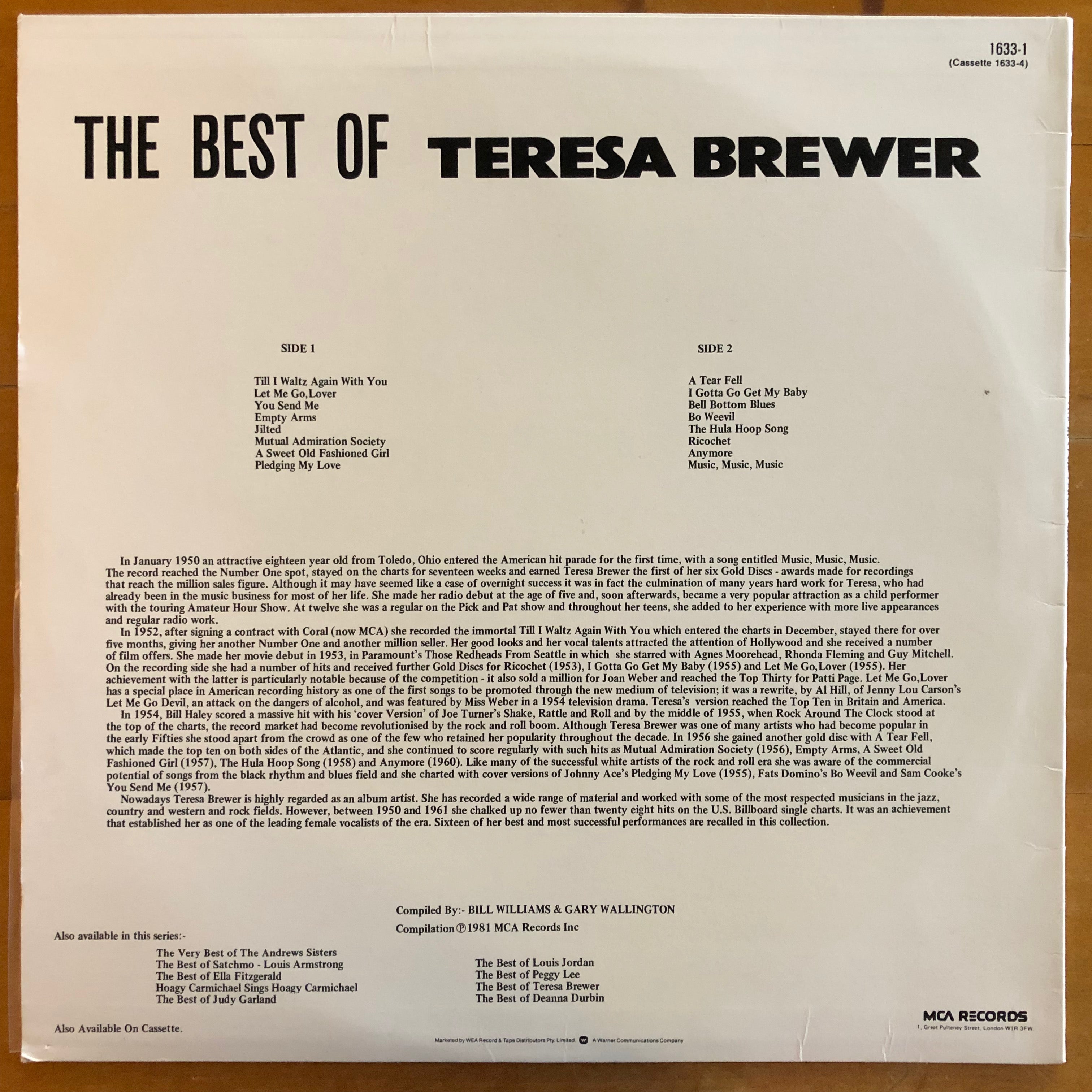 Teresa Brewer - The Best Of Teresa Brewer – Suffragette Records