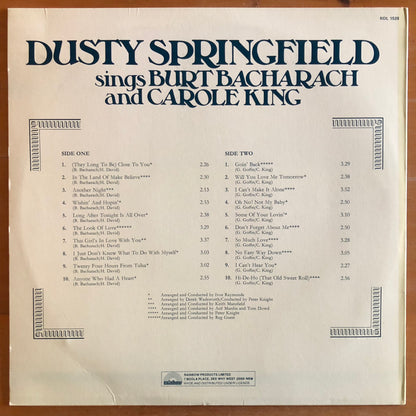 Dusty Springfield - Sings Burt Bacharach And Carole King