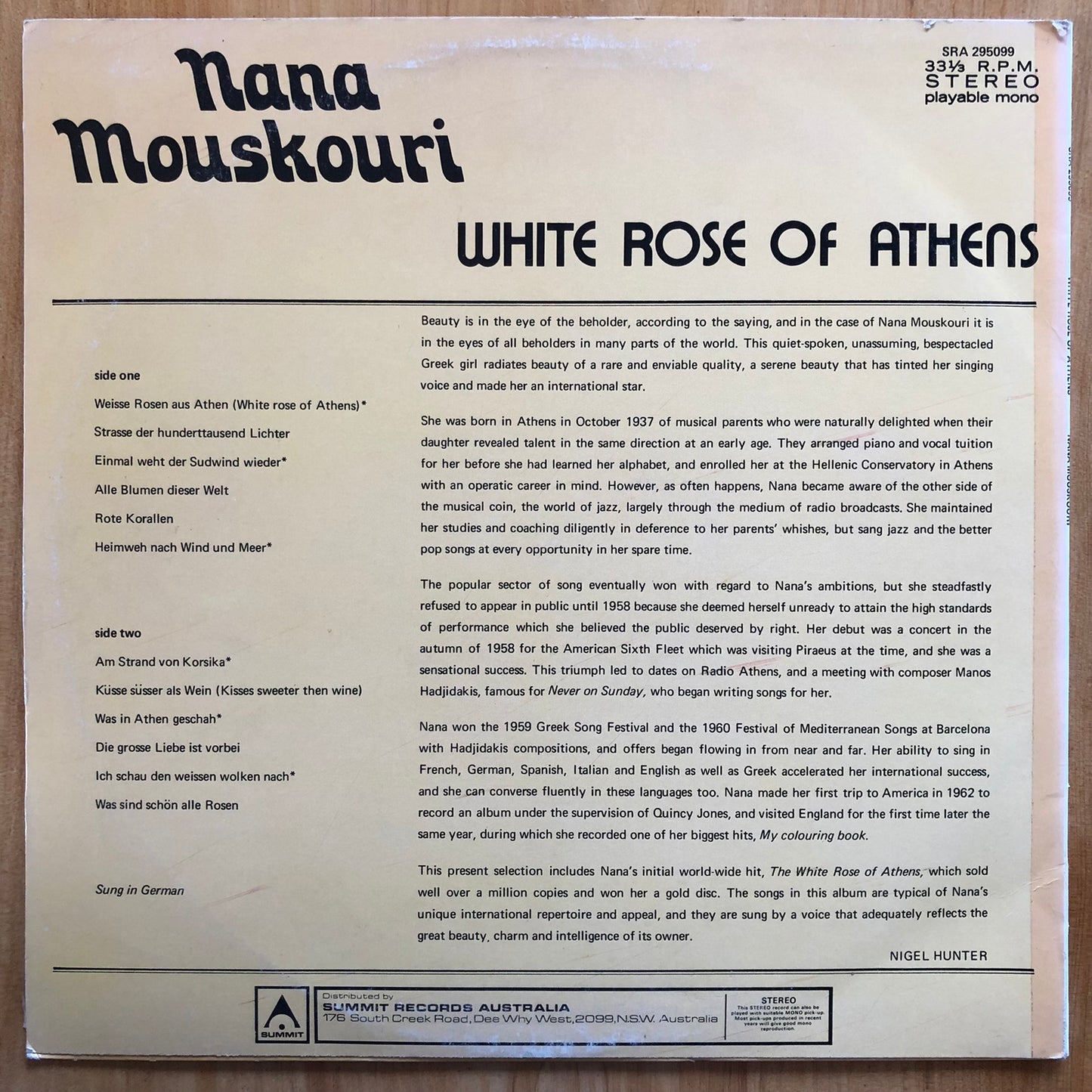 Nana Mouskouri - White Rose of Athens