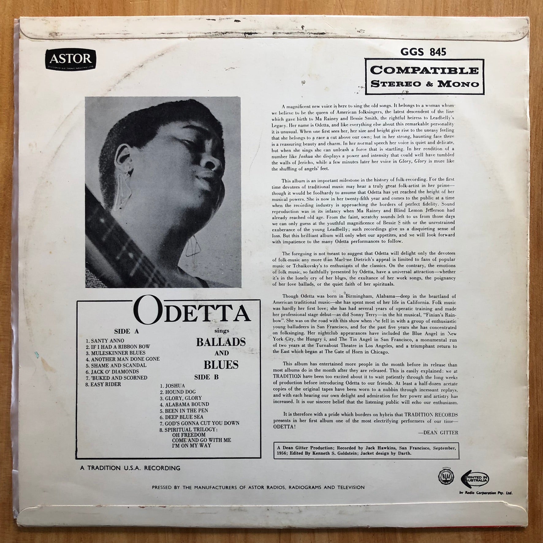 Odetta - Odetta Sings Ballads and Blues – Suffragette Records